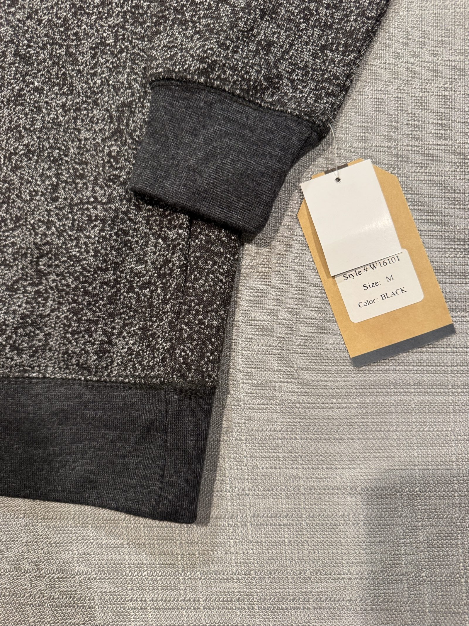 Women's NWT MV Sport Marled Crewneck Sweatshirt – Black Gray – Medium image 2
