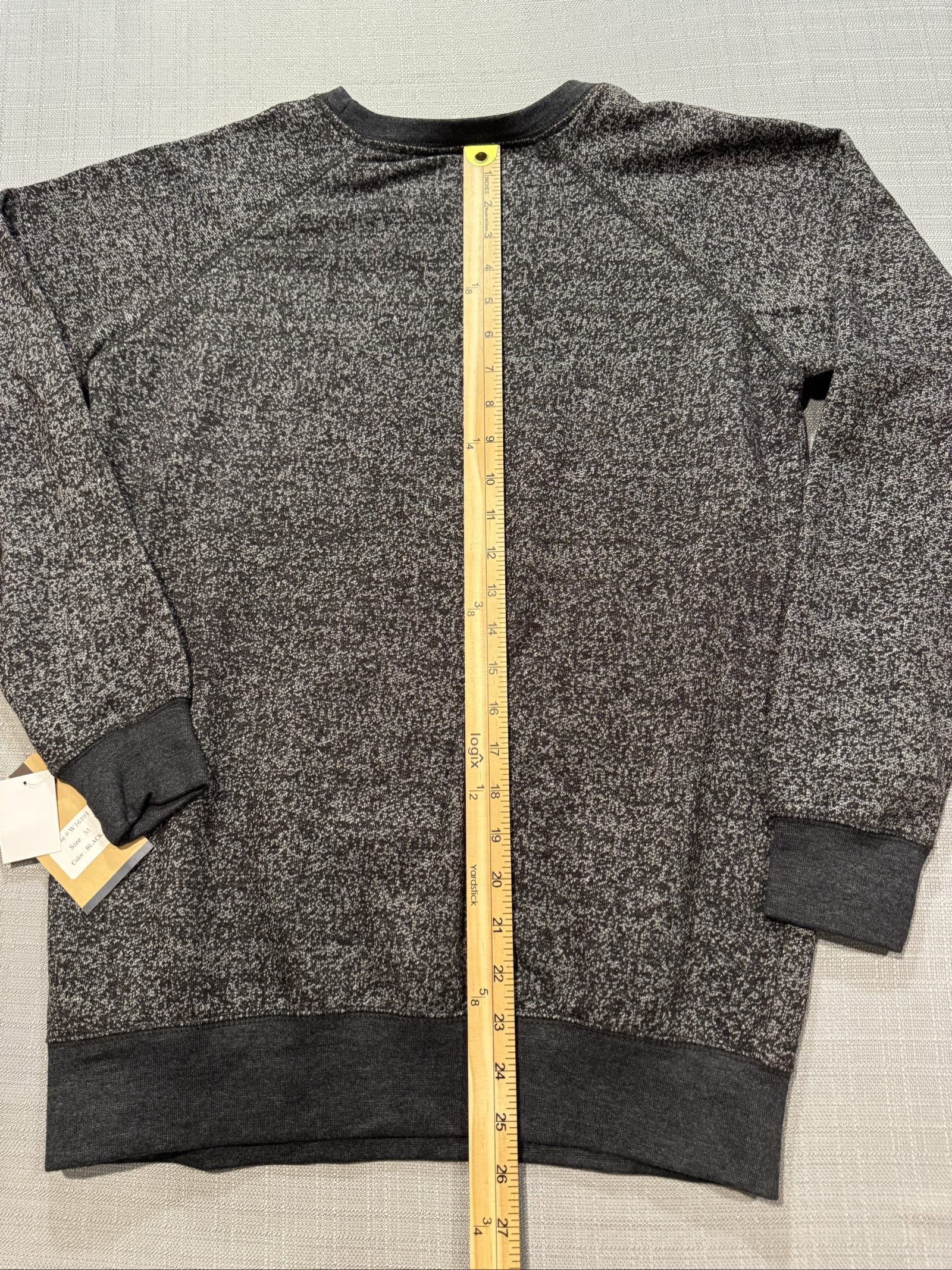 Women's NWT MV Sport Marled Crewneck Sweatshirt – Black Gray – Medium image 7