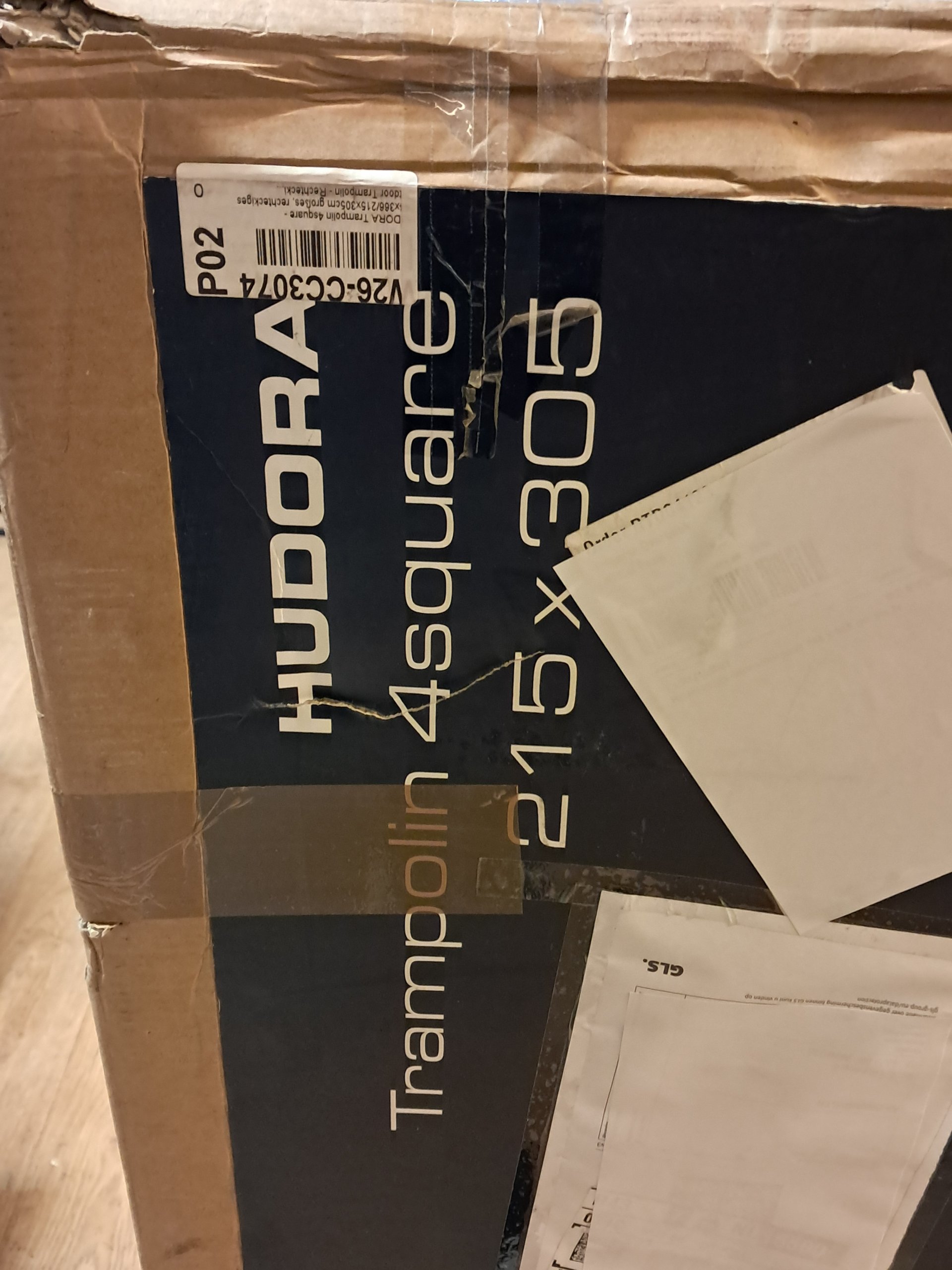 HUDORA 4square Trampoline 215 x 305 cm met veiligheidsnet – Nieuw in doos image 2