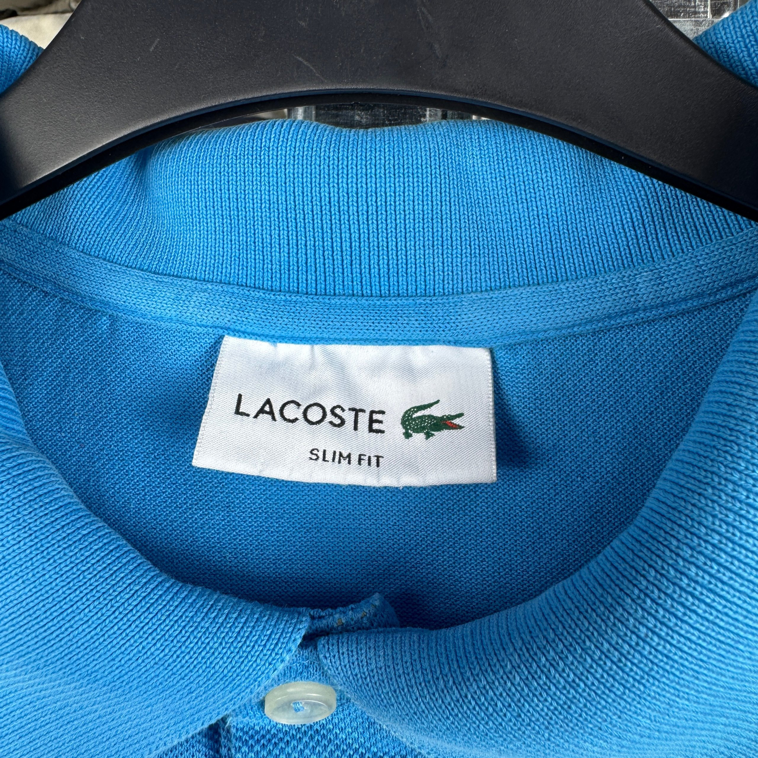 Men`s Lacoste Blue Cotton Polo Shirt Size L image 6