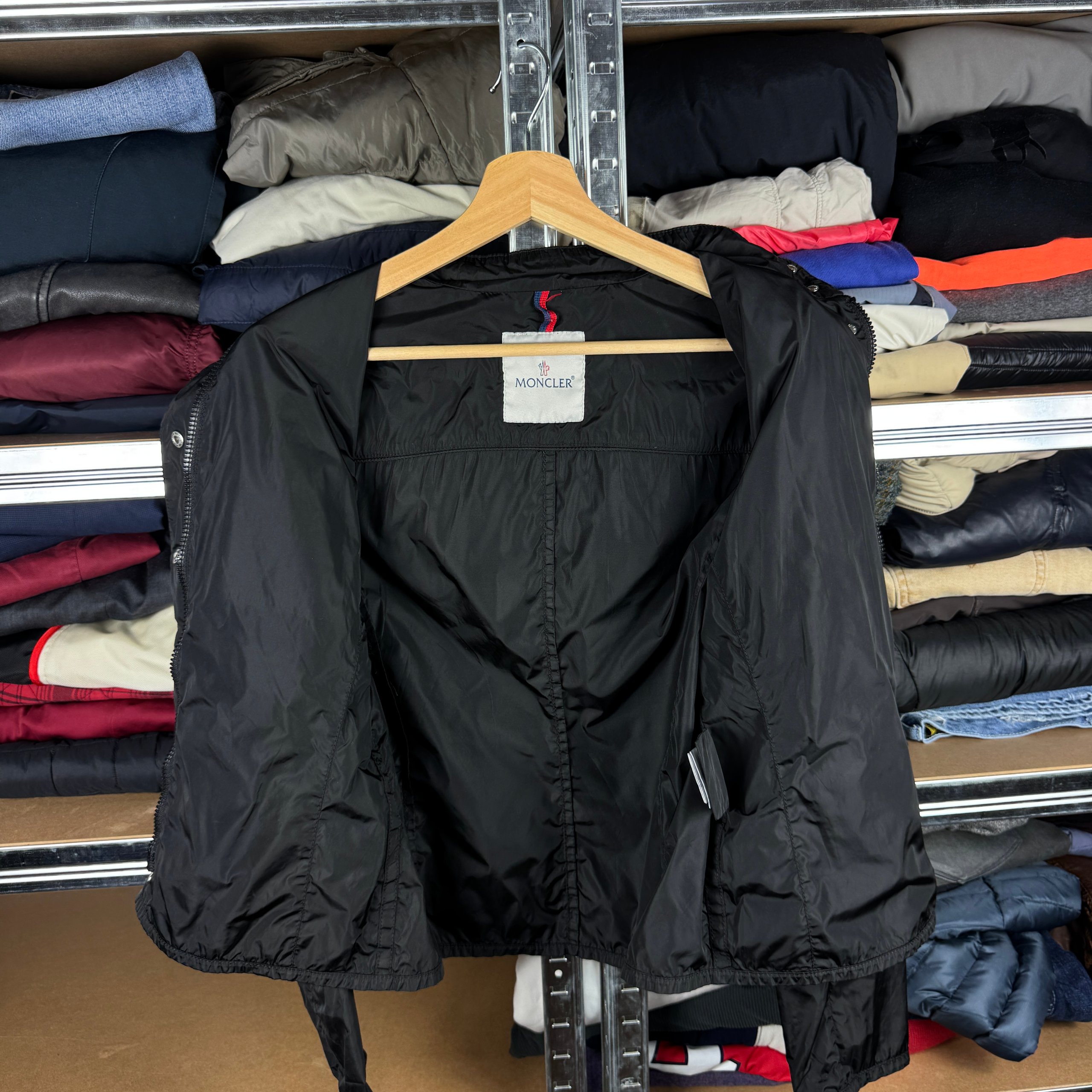 Women`s Moncler Fauve Black Hooded Lightweight Nylon Jacket Size 2 / M image 4