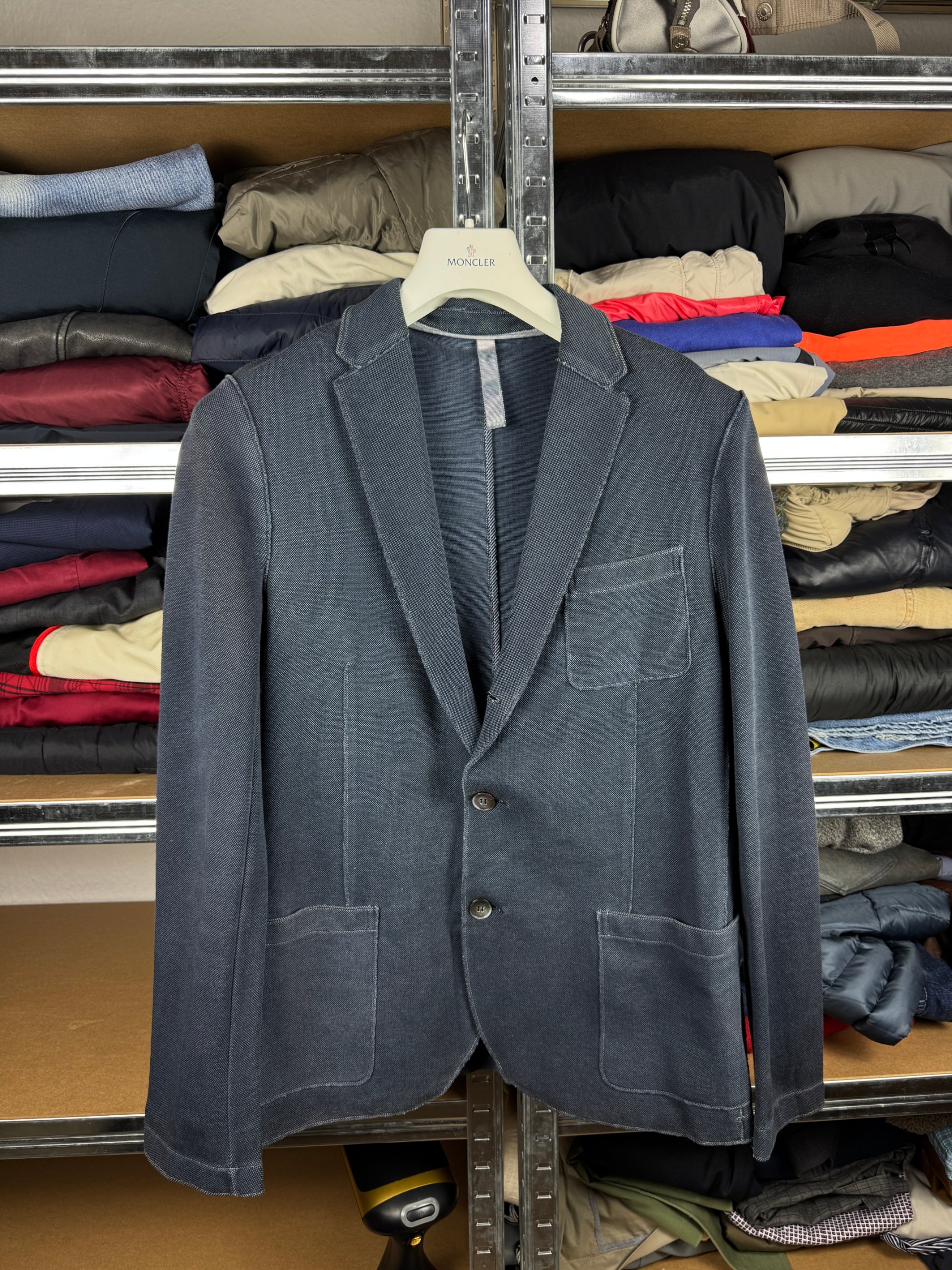 Men`s Harris Wharf London Cotton Garment Dyed Sportcoat Blazer Size 48 / M