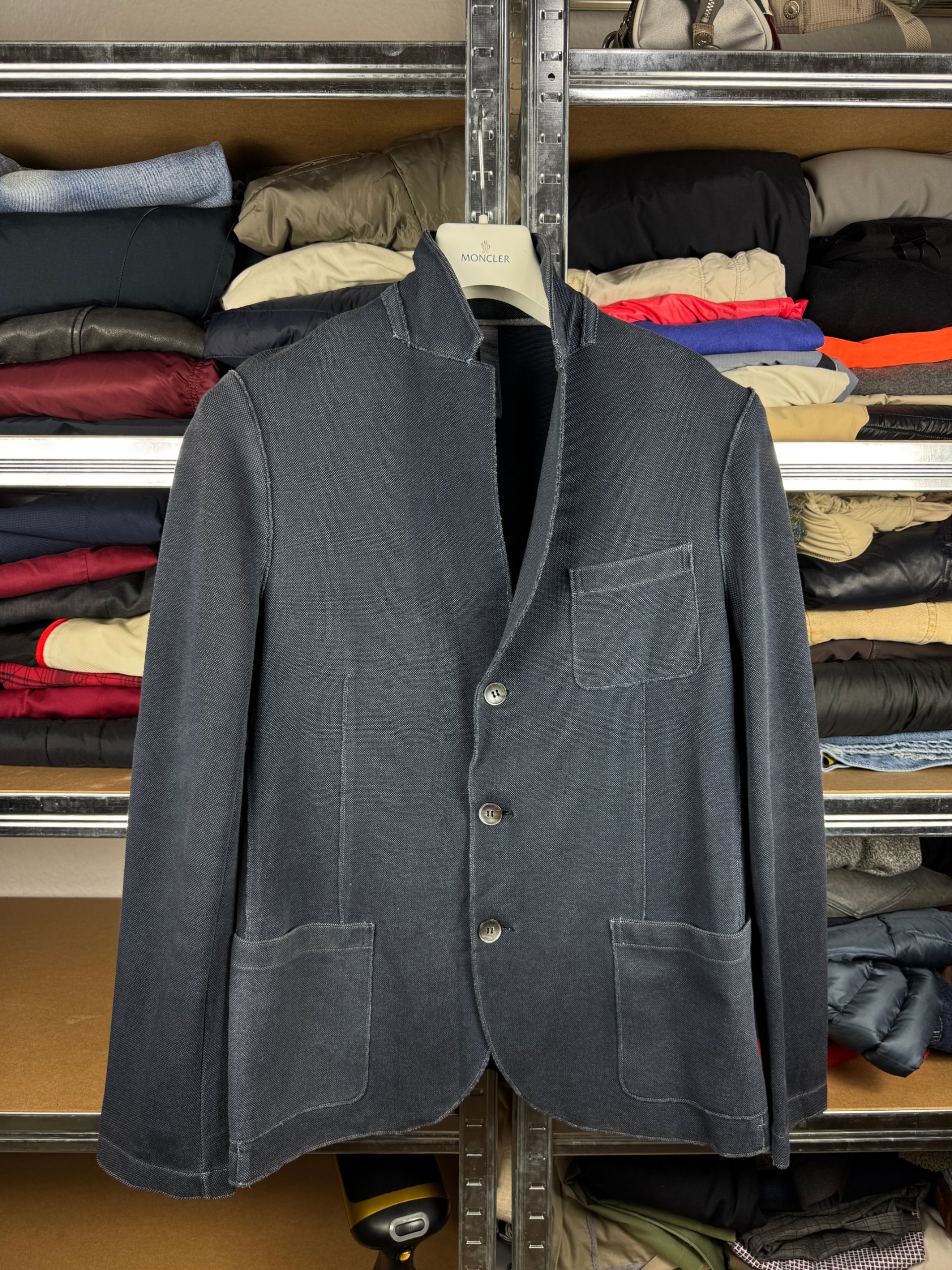 Men`s Harris Wharf London Cotton Garment Dyed Sportcoat Blazer Size 48 / M image 2