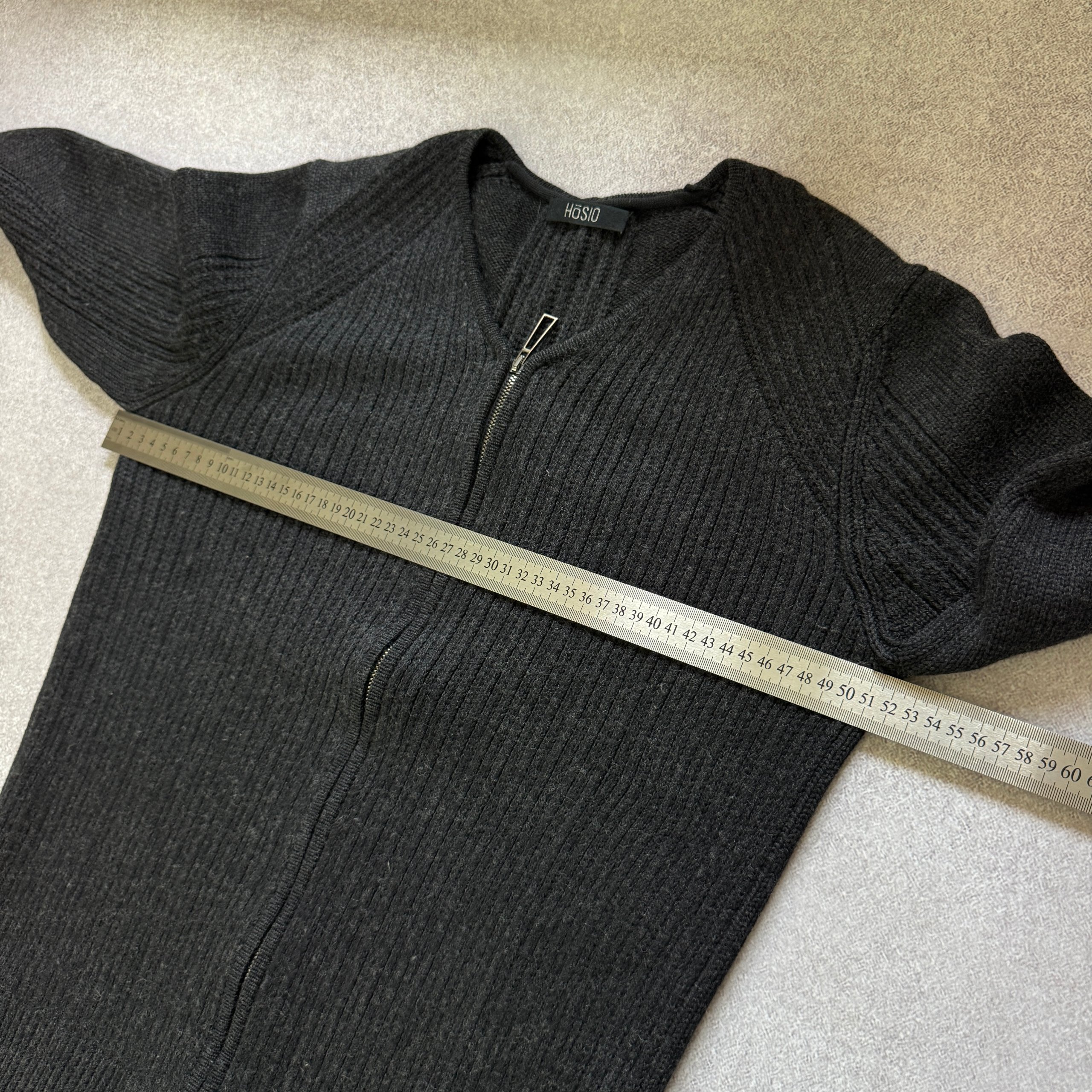 Men`s Hösio Wool Zip Sweater Grey Jumper Size M image 3