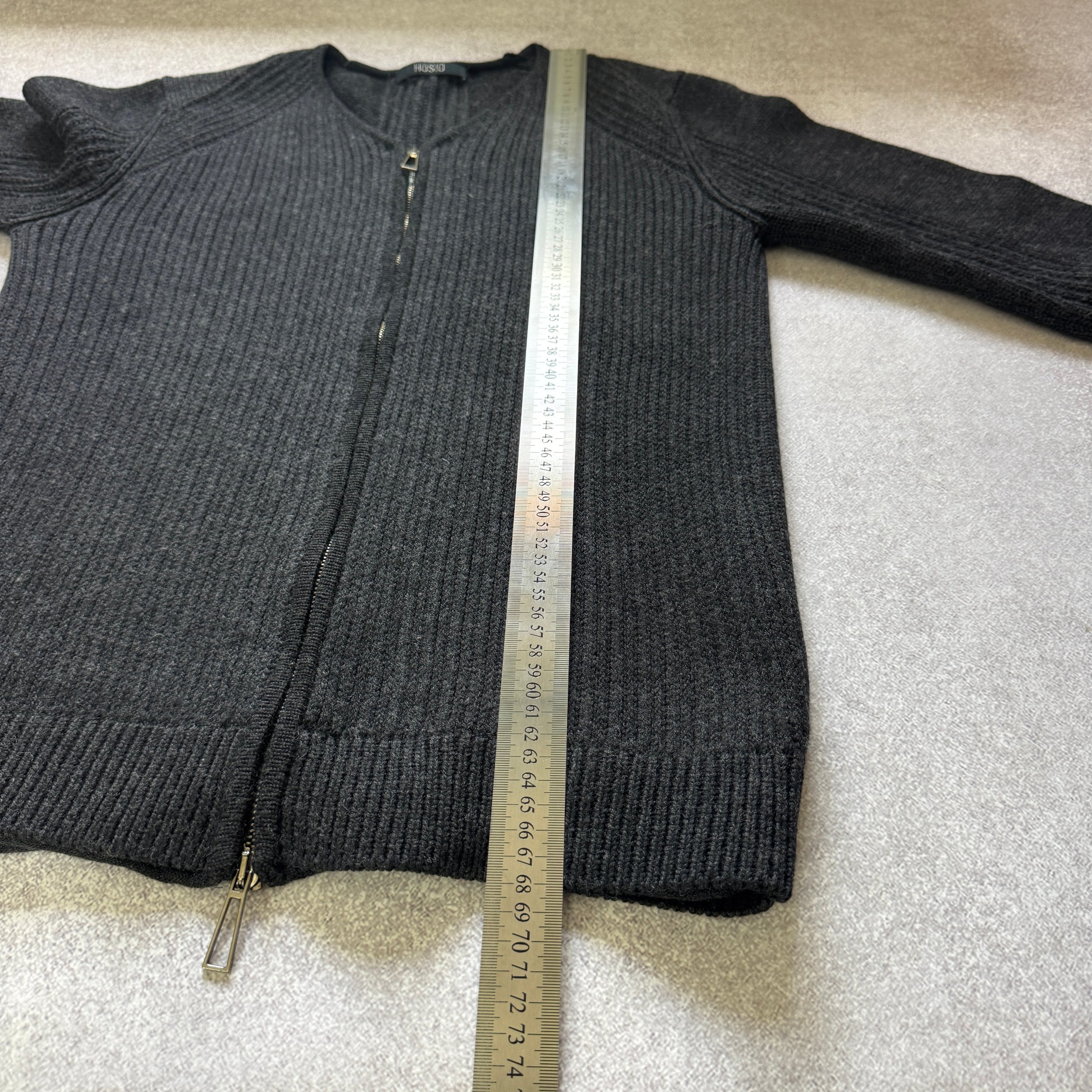 Men`s Hösio Wool Zip Sweater Grey Jumper Size M image 4