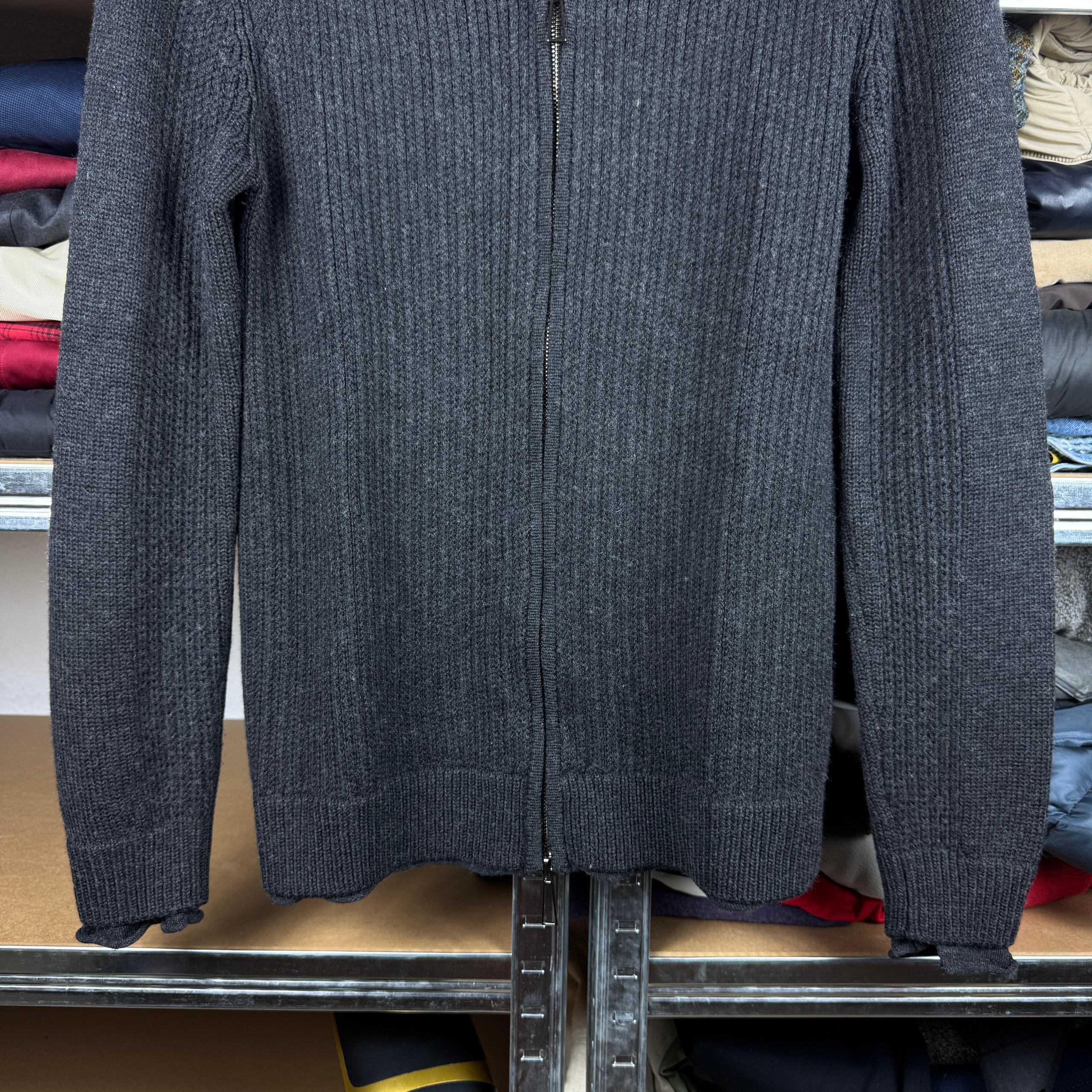 Men`s Hösio Wool Zip Sweater Grey Jumper Size M image 6