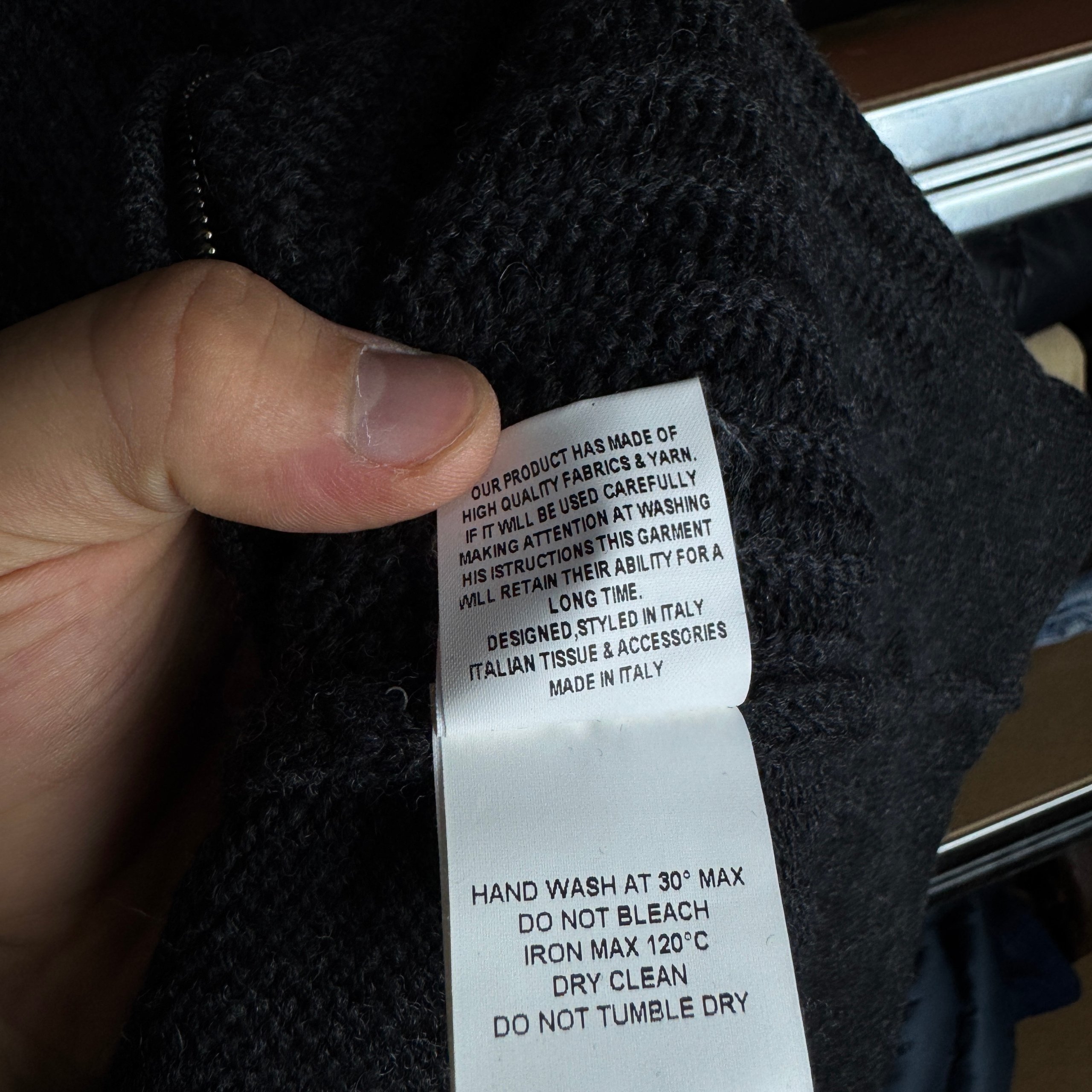 Men`s Hösio Wool Zip Sweater Grey Jumper Size M image 10