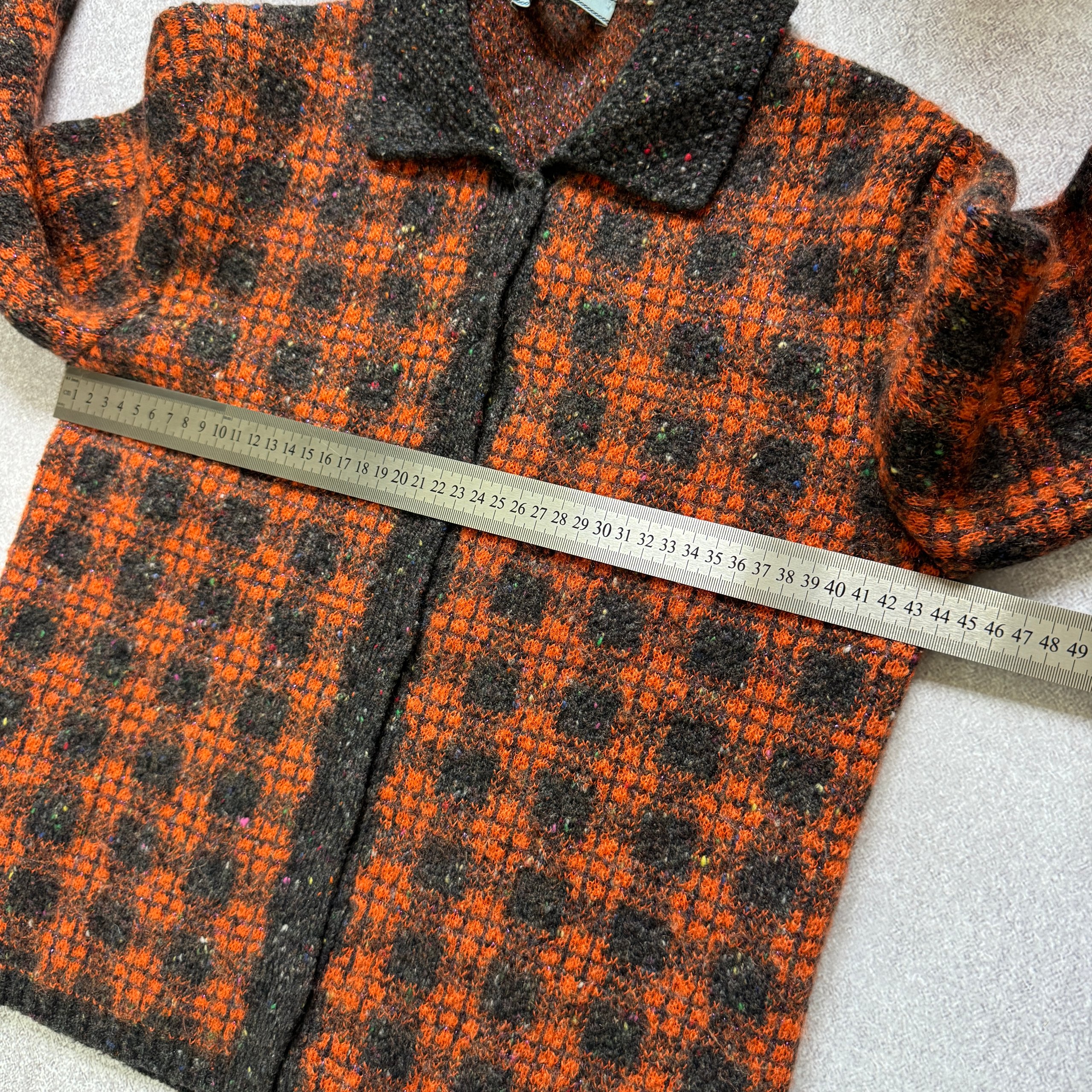 Prada Orange / Black Wool Cashmere Mohair Cardigan Jacket Size 40 / XS-S image 4