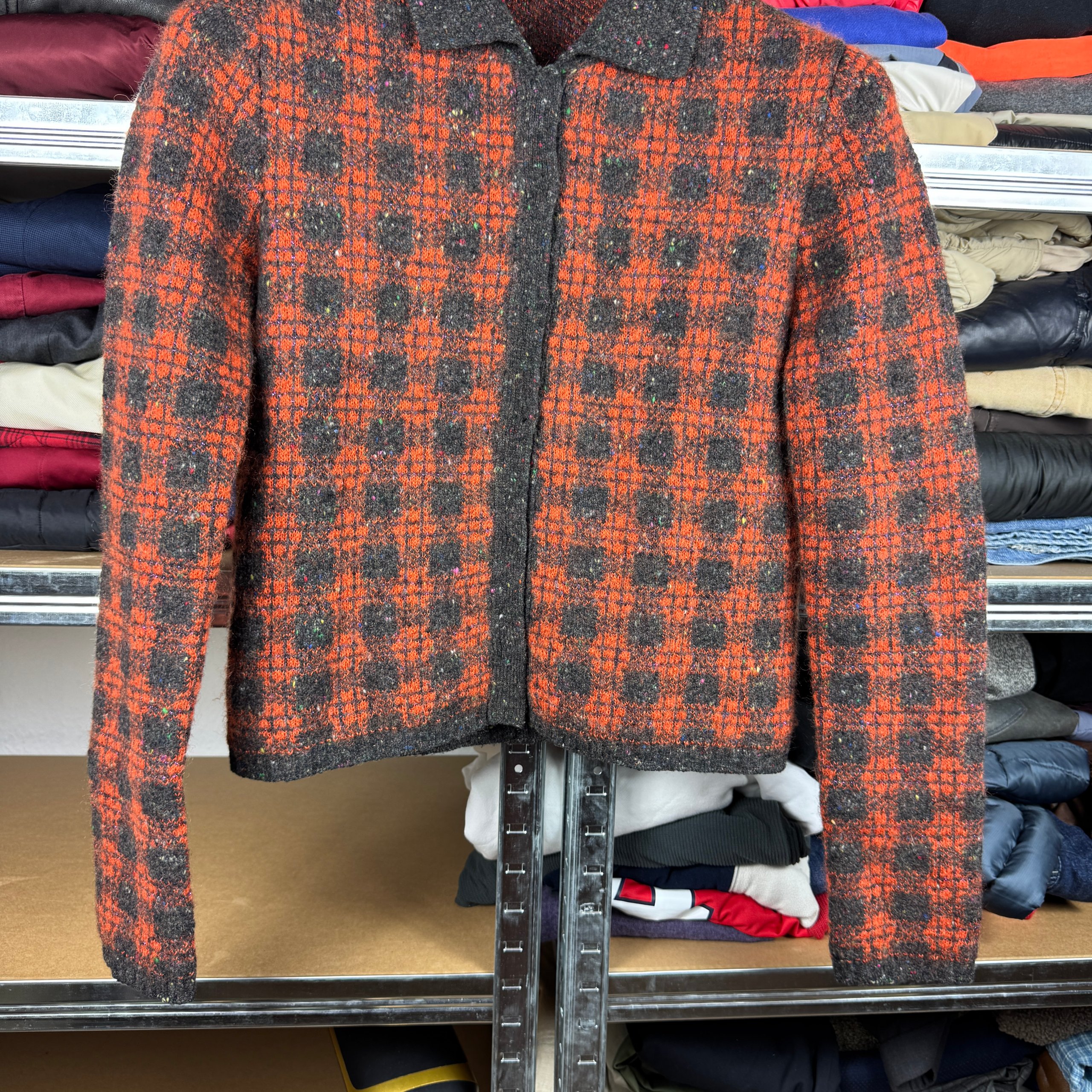 Prada Orange / Black Wool Cashmere Mohair Cardigan Jacket Size 40 / XS-S image 7