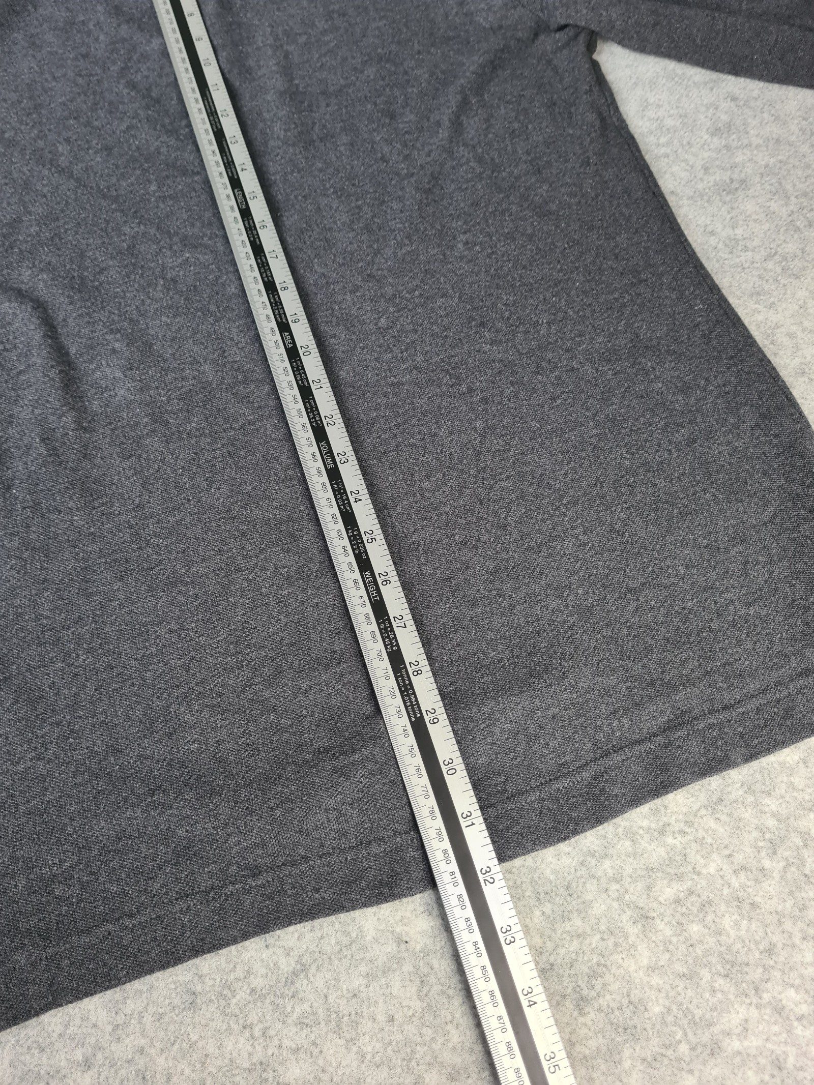 Superdry Grey Long Sleeve Polo Shirt Orange Trim XL Slim Fit 1185 image 5