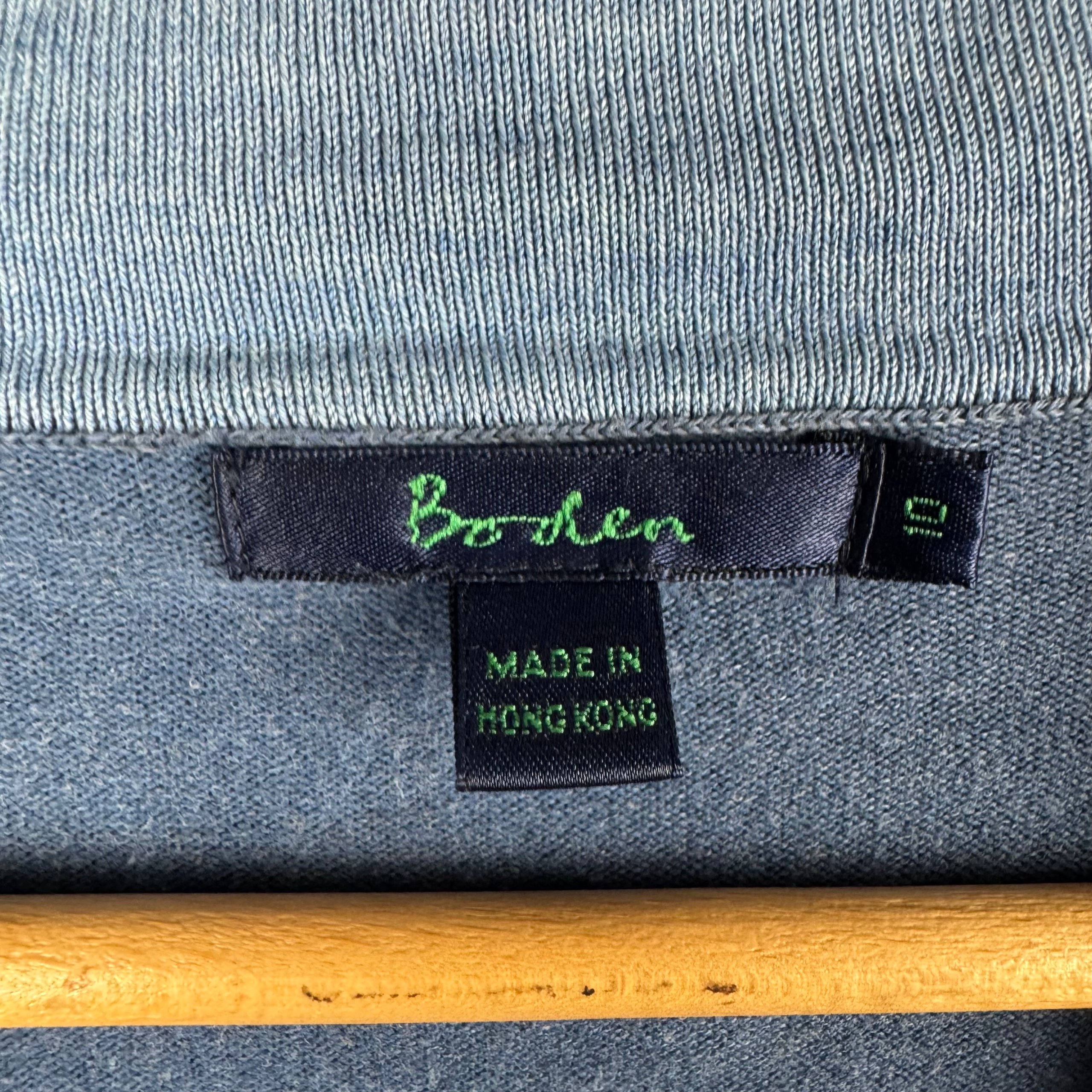 Boden Slate Blue Fine Knit Cardigan Women’s S Blue V‑Neck Buttons image 3