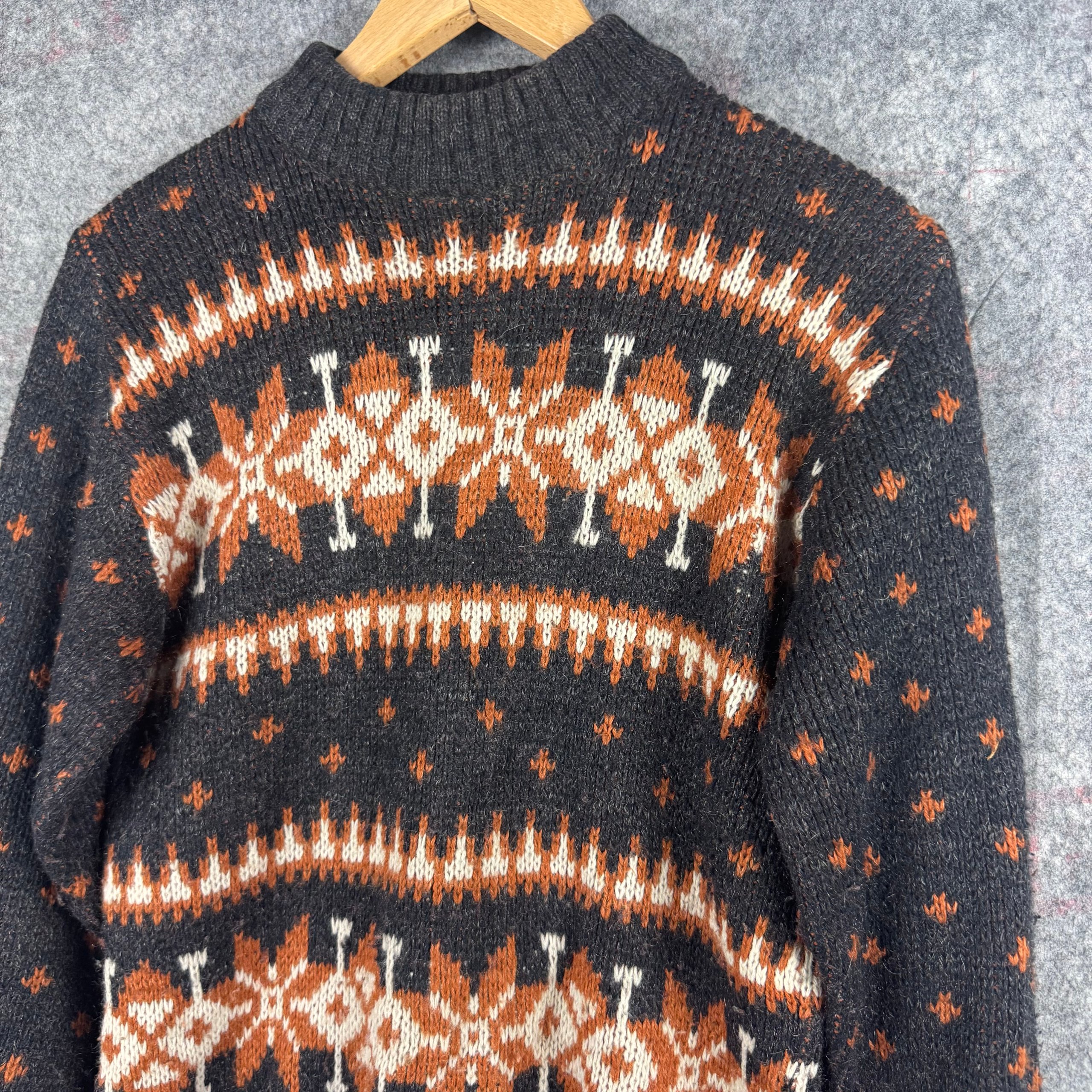Canda Black & Rust Fair Isle Mohair Blend Jumper Made in England Small image 2