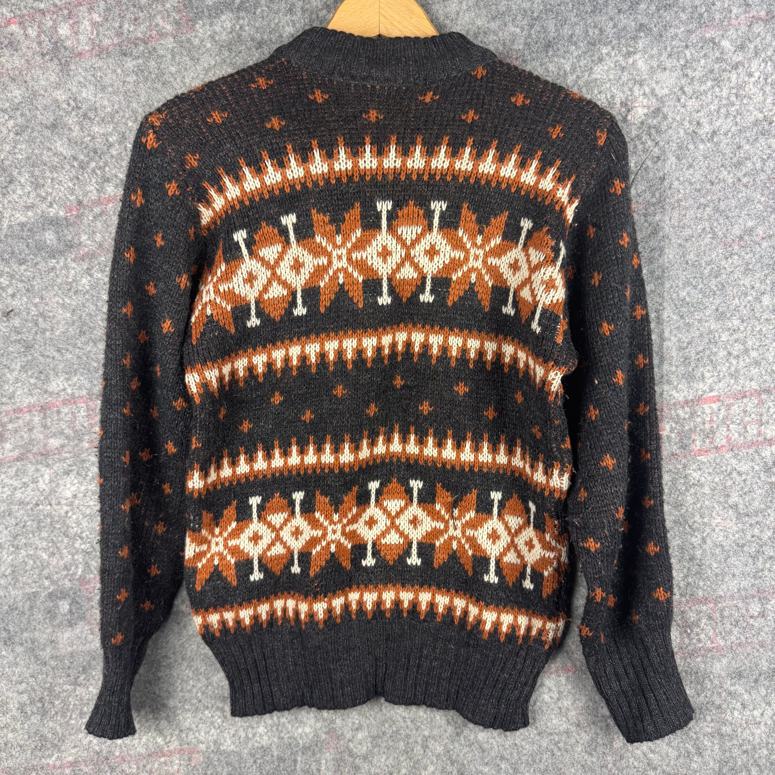 Canda Black & Rust Fair Isle Mohair Blend Jumper Made in England Small image 5