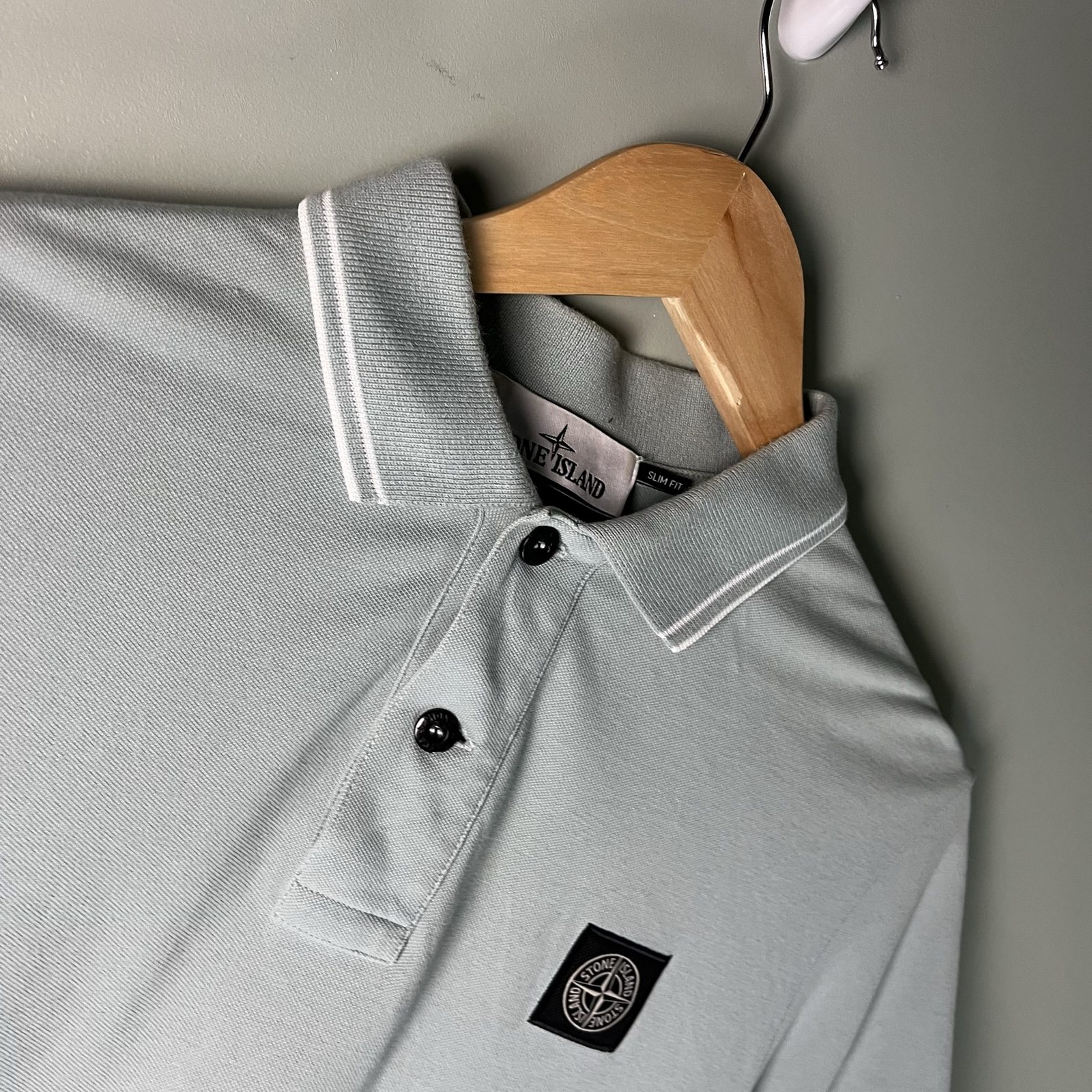 Stone Island Men's Light blue Slim Fit Polo Shirt image 2