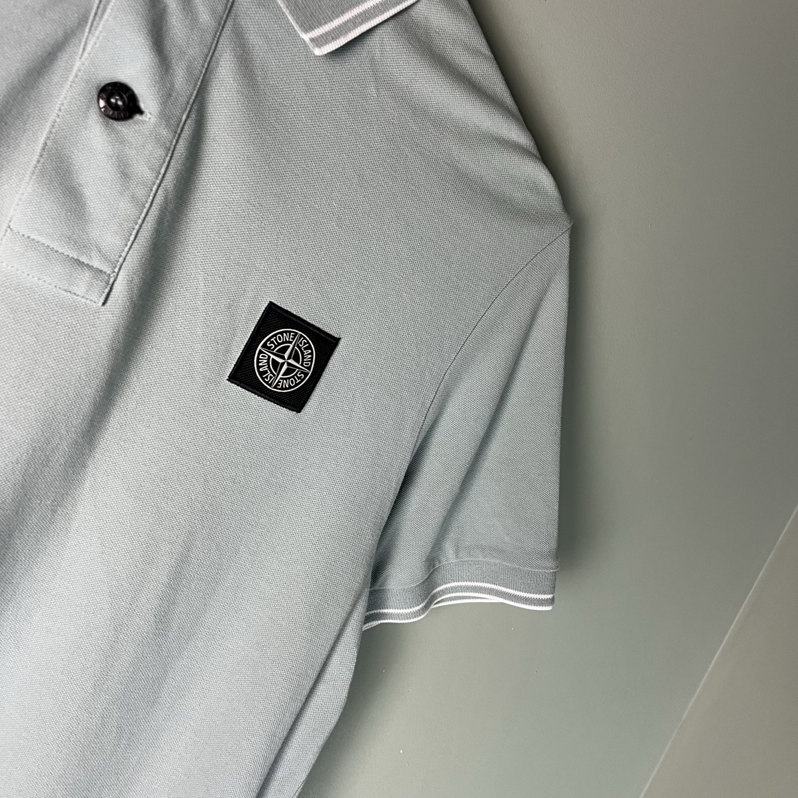Stone Island Men's Light blue Slim Fit Polo Shirt image 3