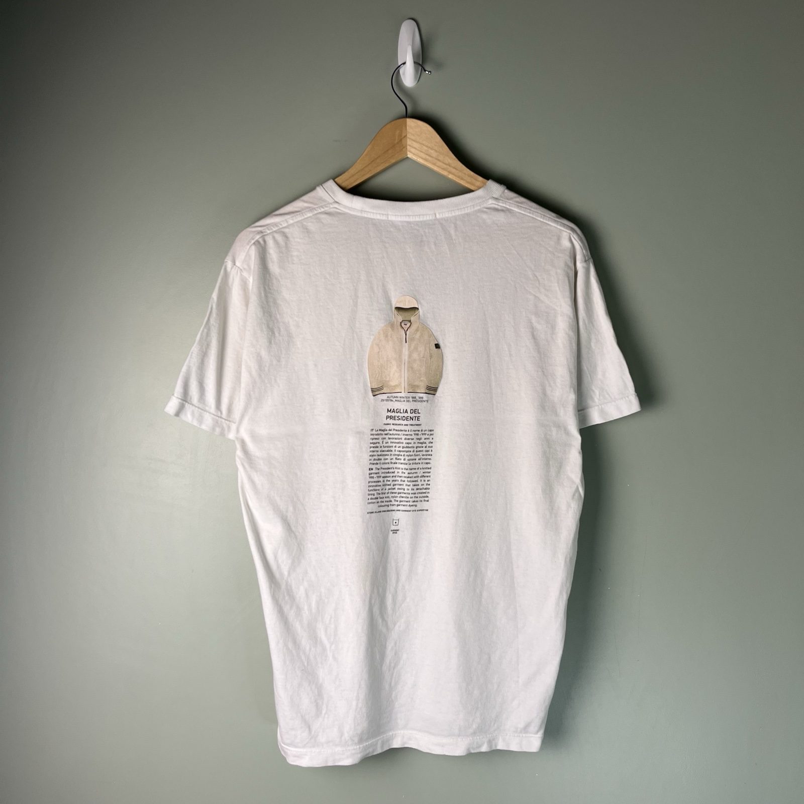 Stone Island White Archivio Cotton T-Shirt Front & Back Print