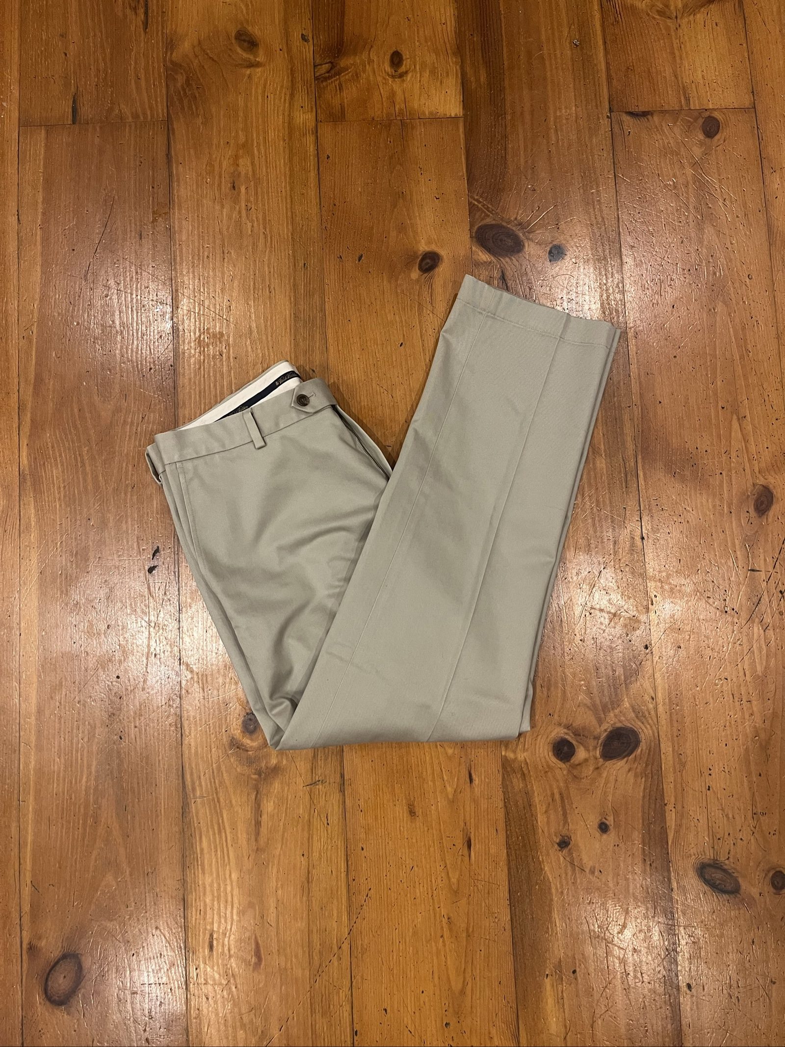 Brooks Brothers Beige Advantage Chino Trousers W36 L32 100% Cotton