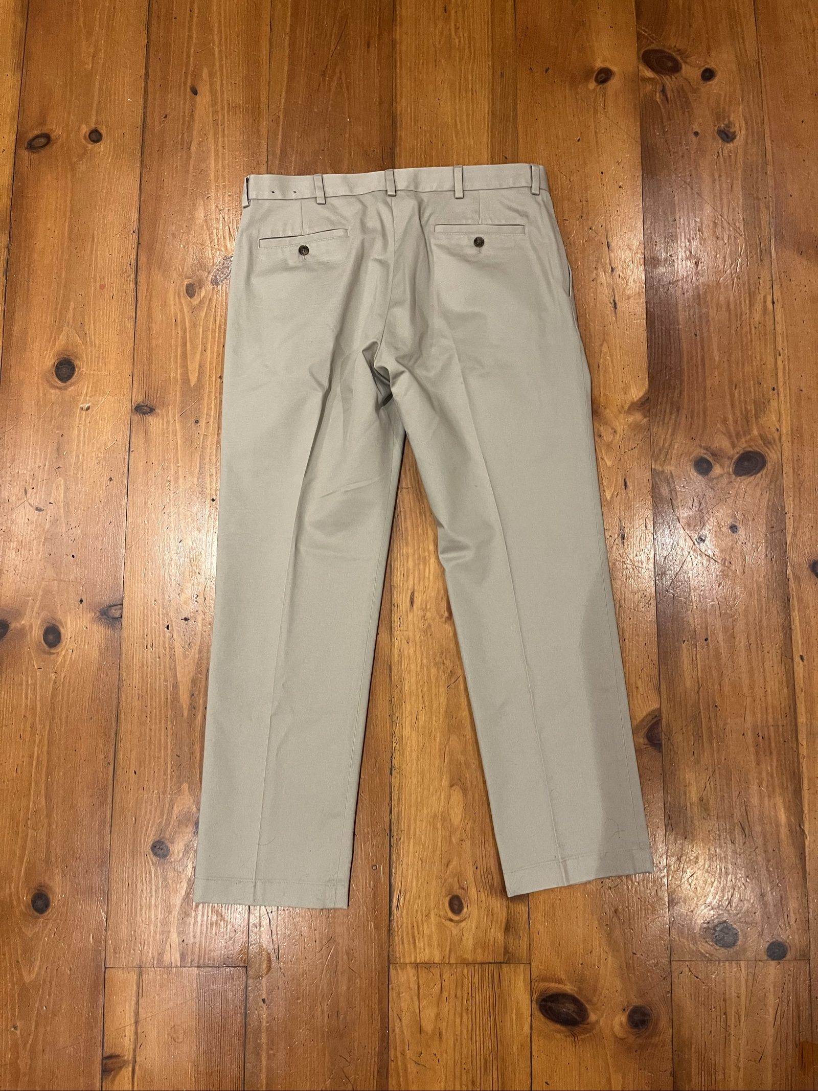 Brooks Brothers Beige Advantage Chino Trousers W36 L32 100% Cotton image 3