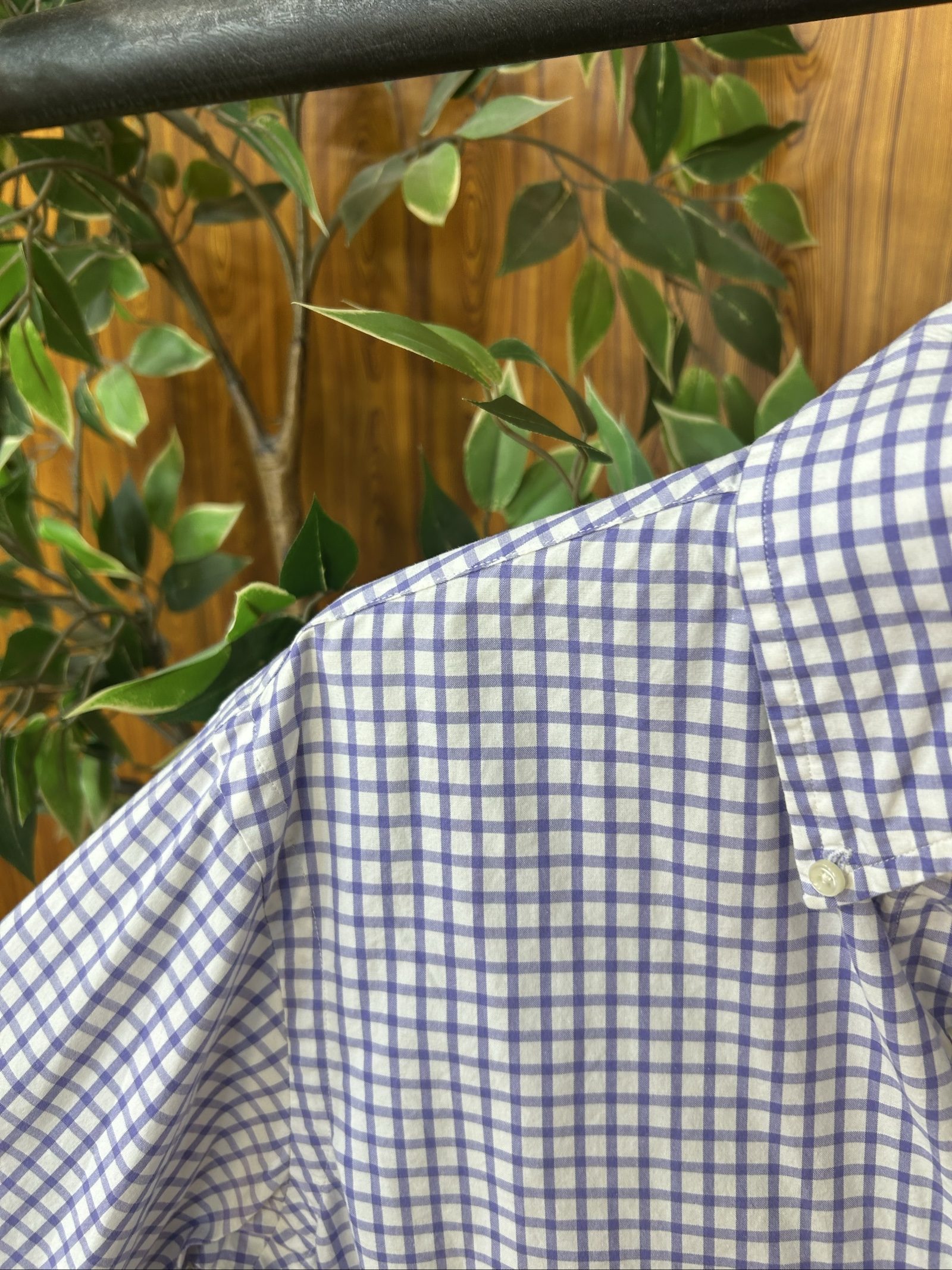 Ralph Lauren Uomo Camicia Quadri Viola e Bianco S Custom Fit Cotone image 4