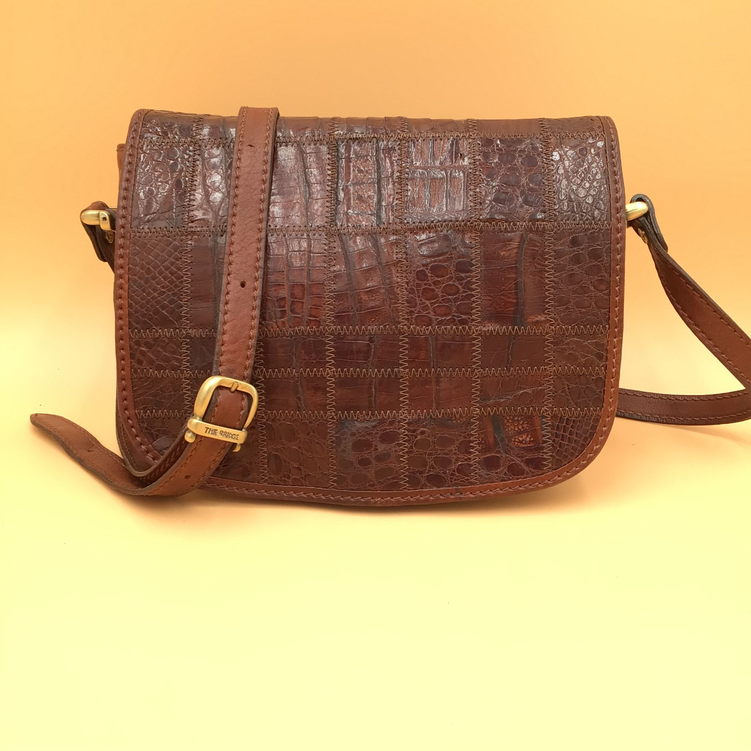 The Bridge Marrone Borsa Tracolla in Pelle marrone Vintage 1970