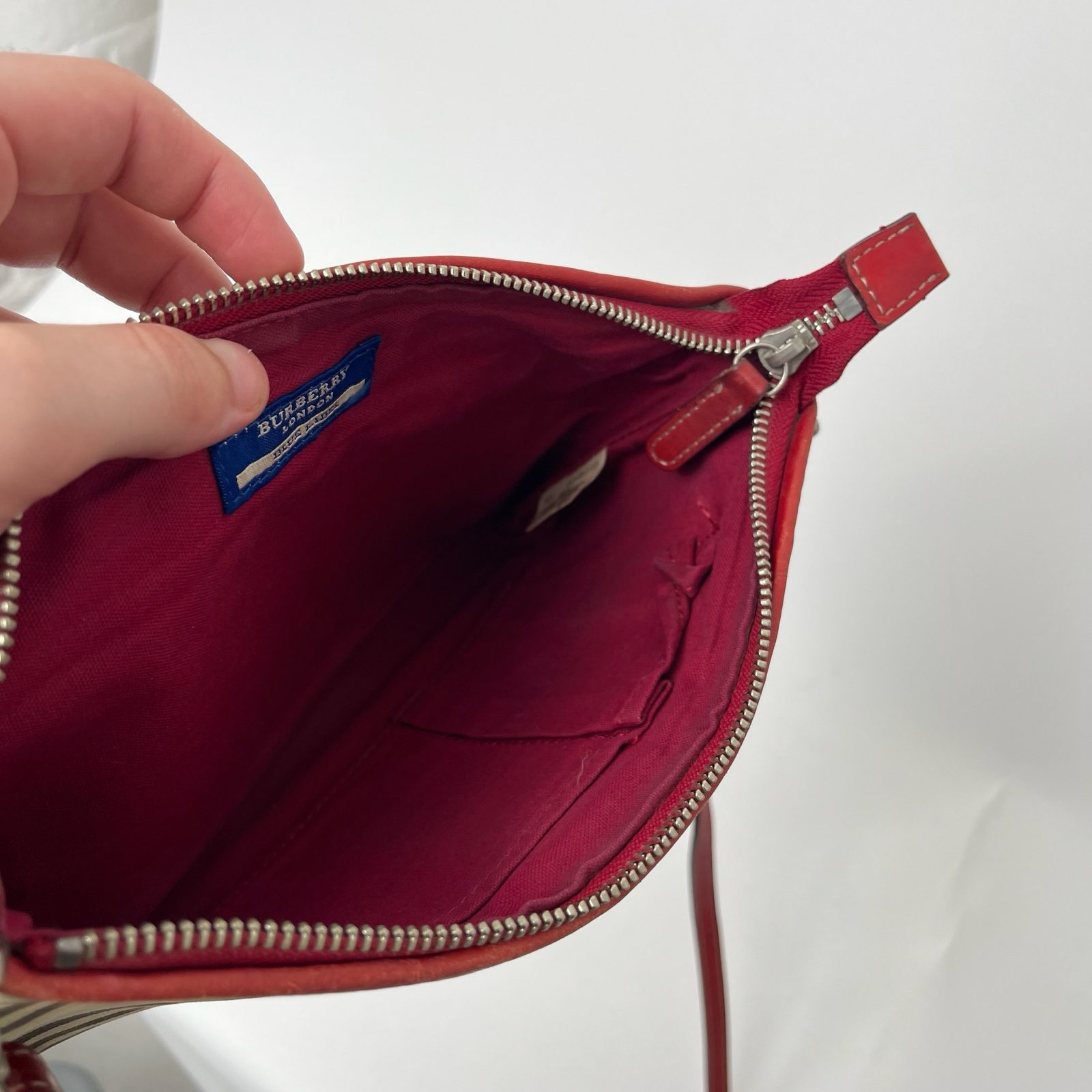 Burberry Women Beige & Red Check Crossbody Bag Small image 3