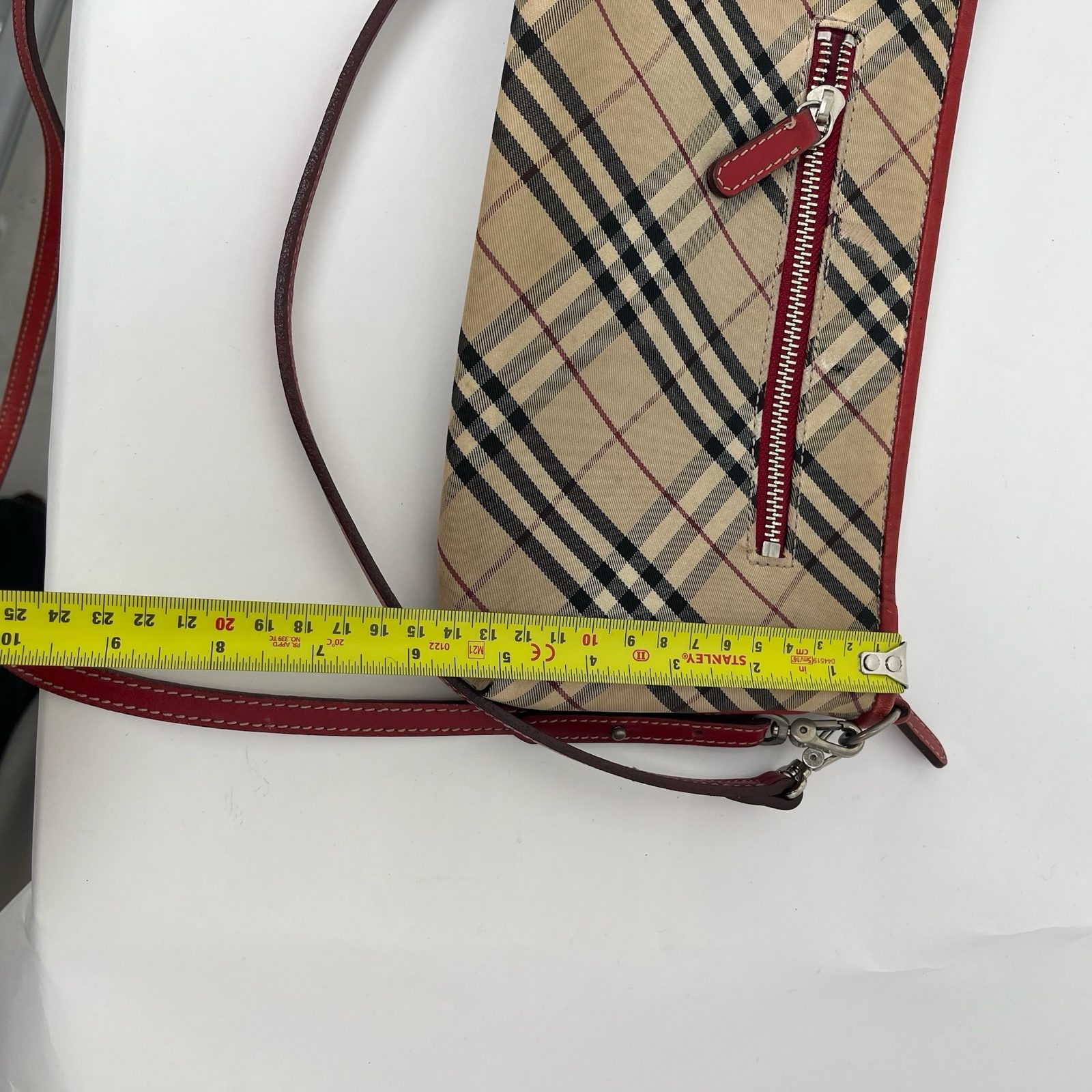 Burberry Women Beige & Red Check Crossbody Bag Small image 10
