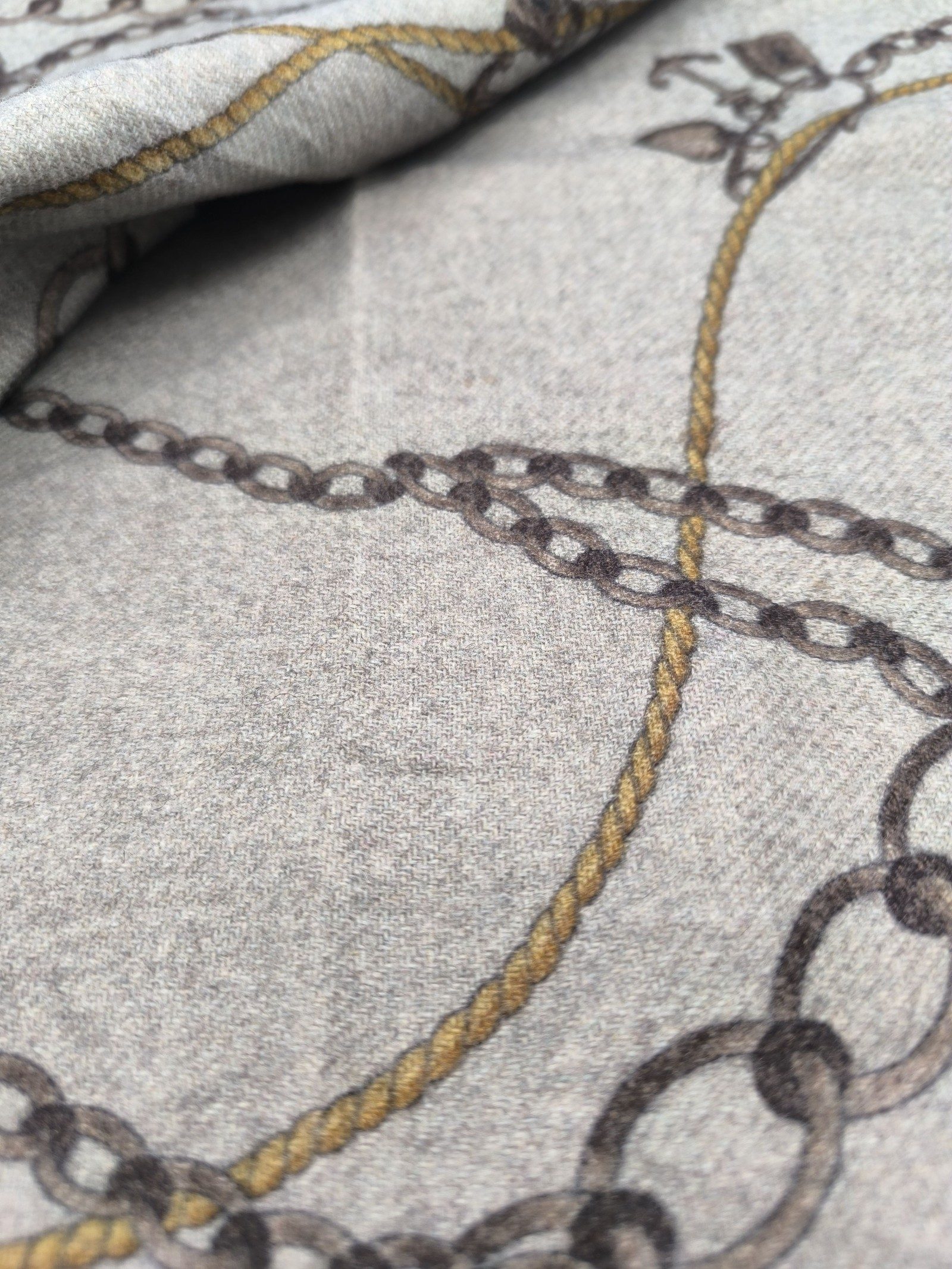 DAKS Beige & Brown Wool Cashmere Mix Scarf image 6