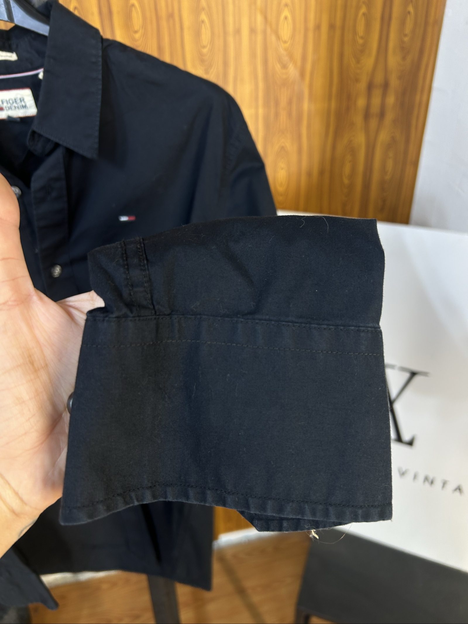 Tommy Hilfiger Denim Camicia Slim Nero Uomo Taglia M image 8