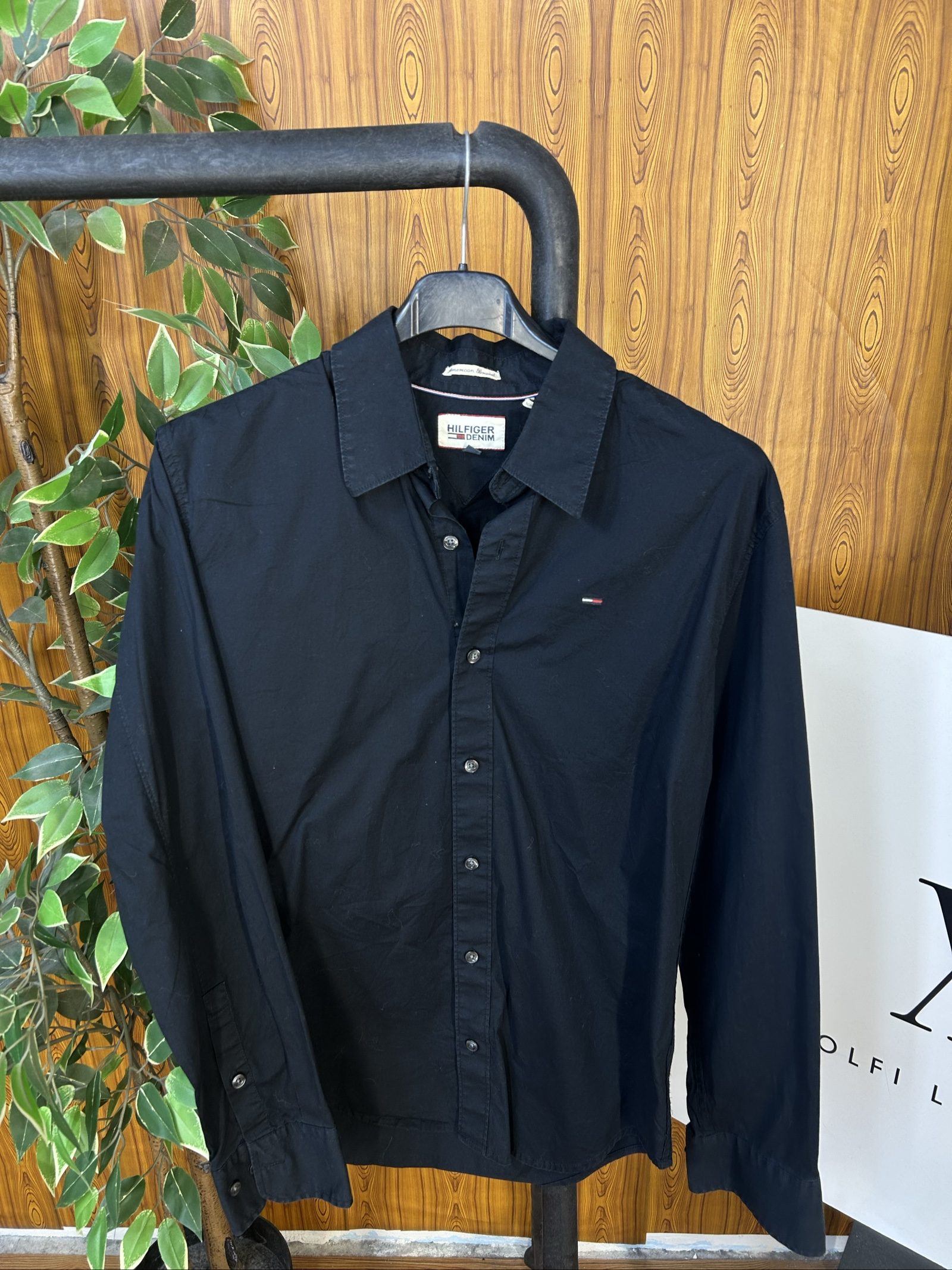 Tommy Hilfiger Denim Camicia Slim Nero Uomo Taglia M