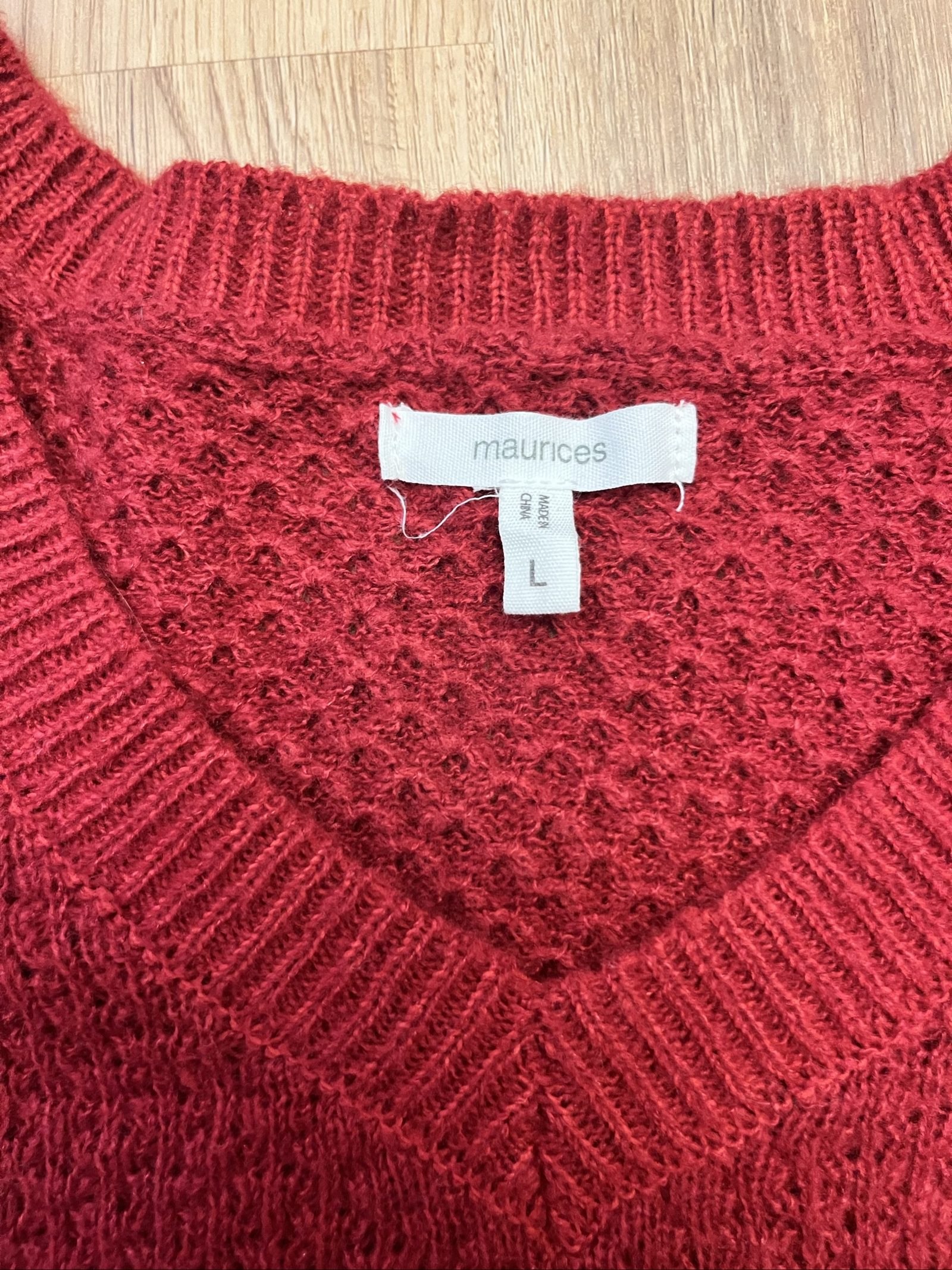 Maurices Women's Red V-Neck Sweater Large image 2
