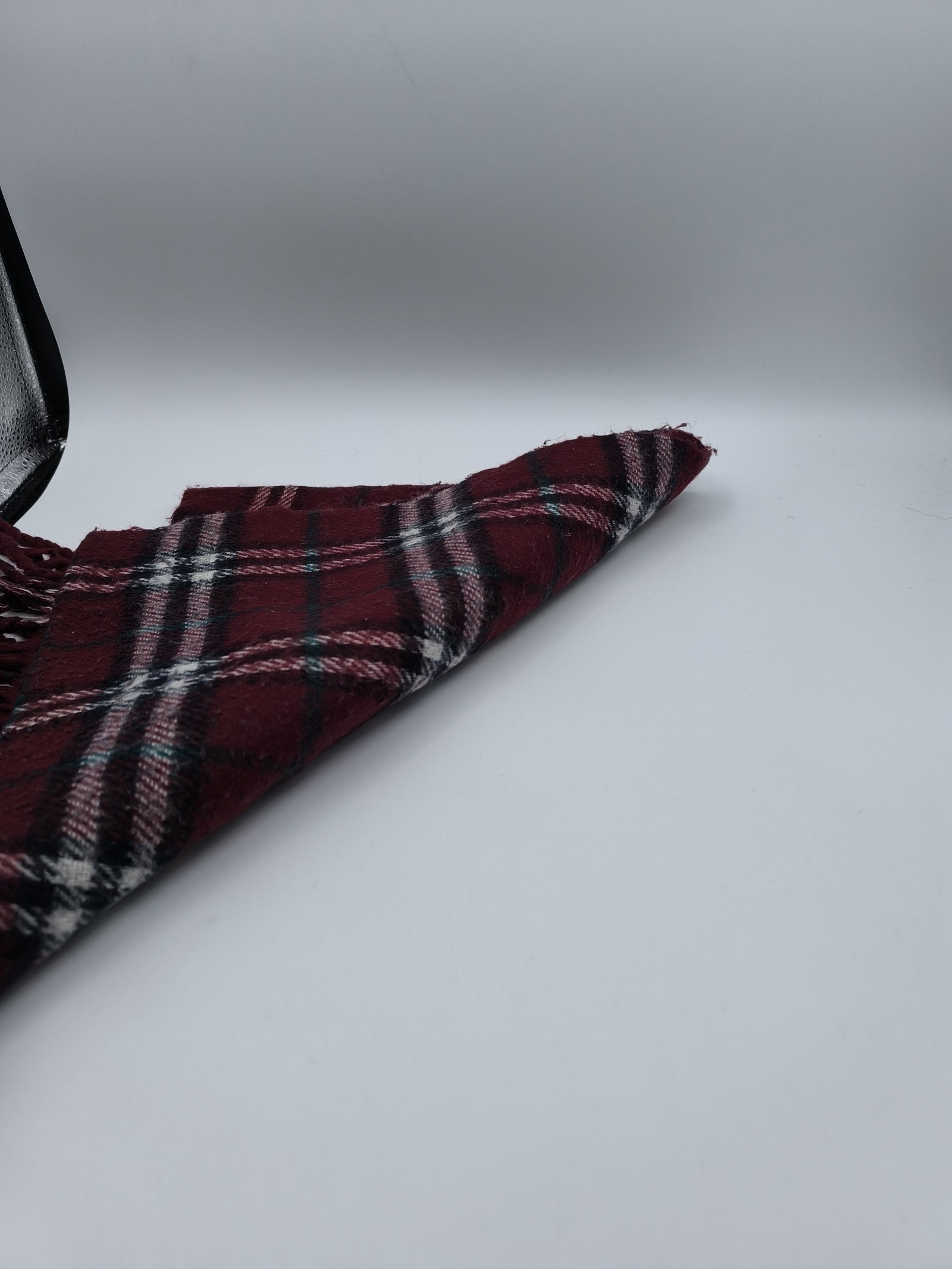 Burberry Burgundy Plaid Lambswool Scarf image 5