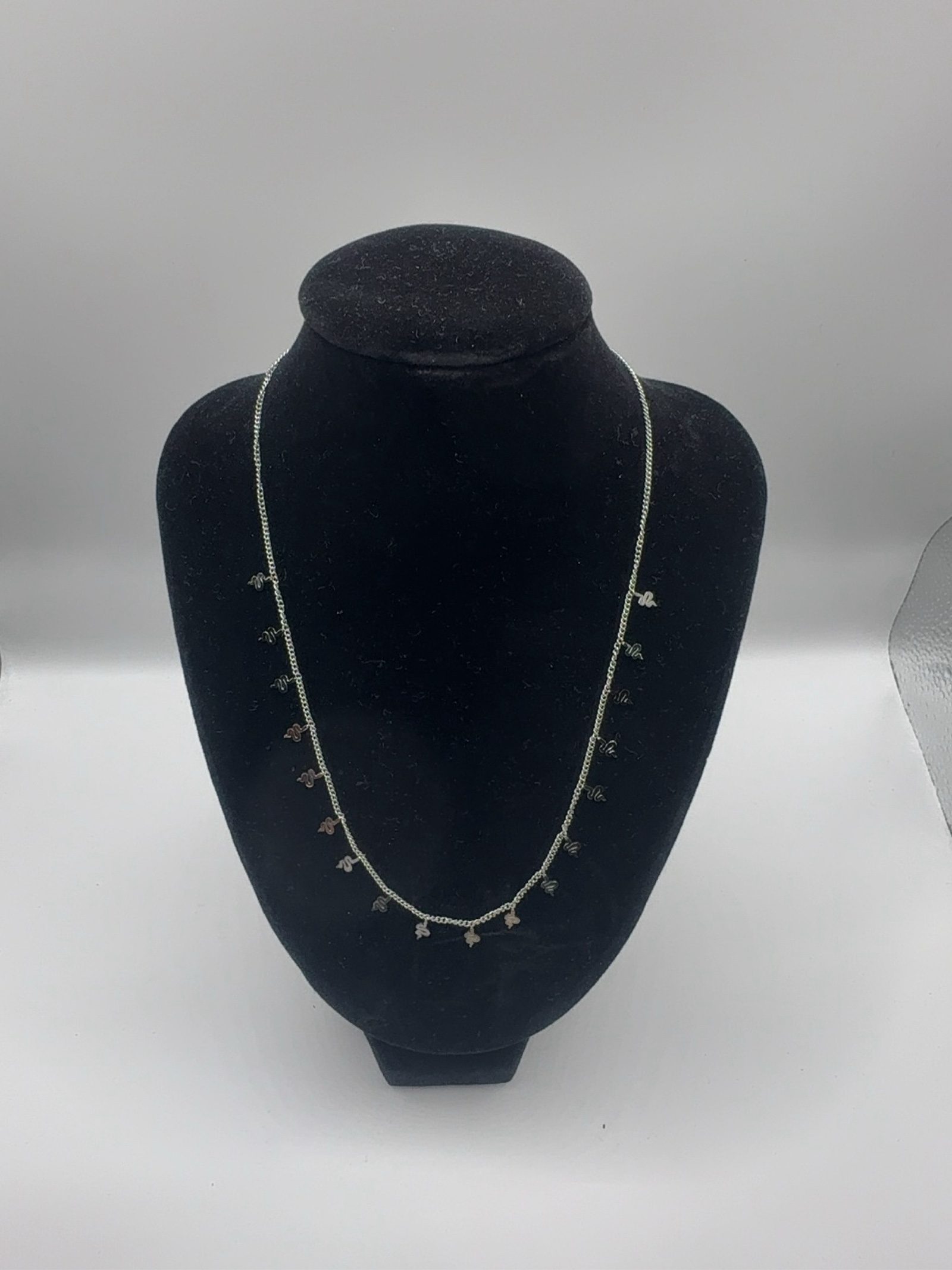 Y2K Streetwear Silver Snake Charm Necklace One Size