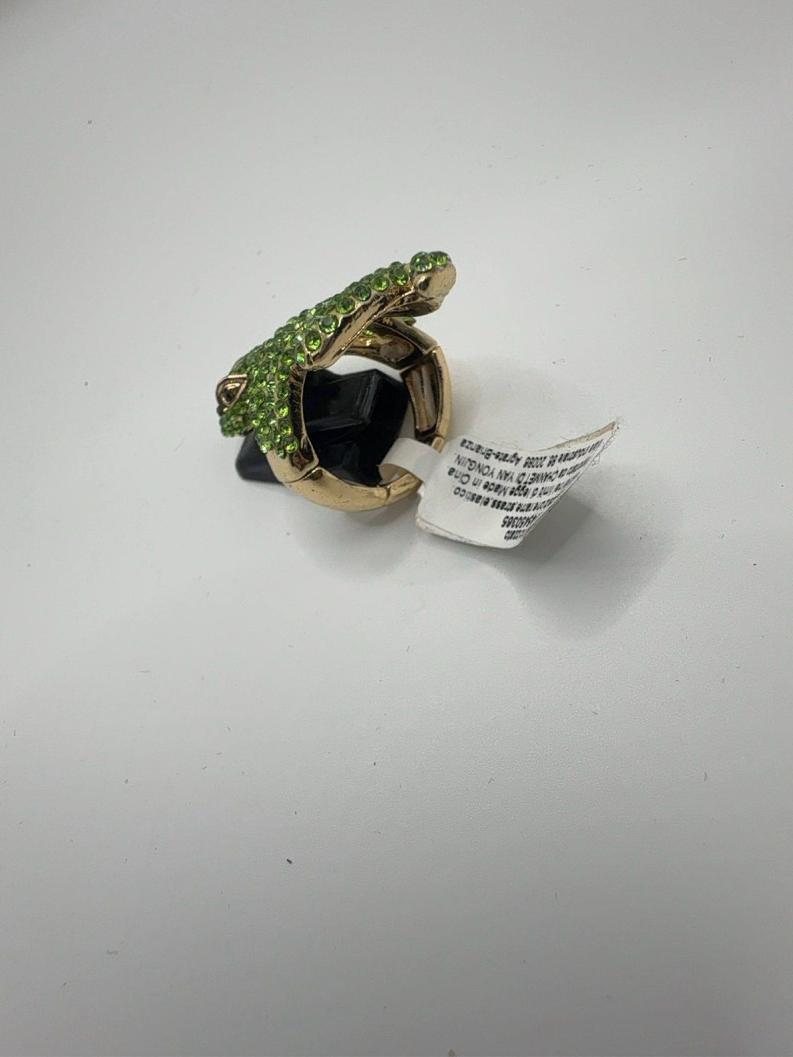 Y2K Green Crystal Snake Adjustable Ring Unisex image 4