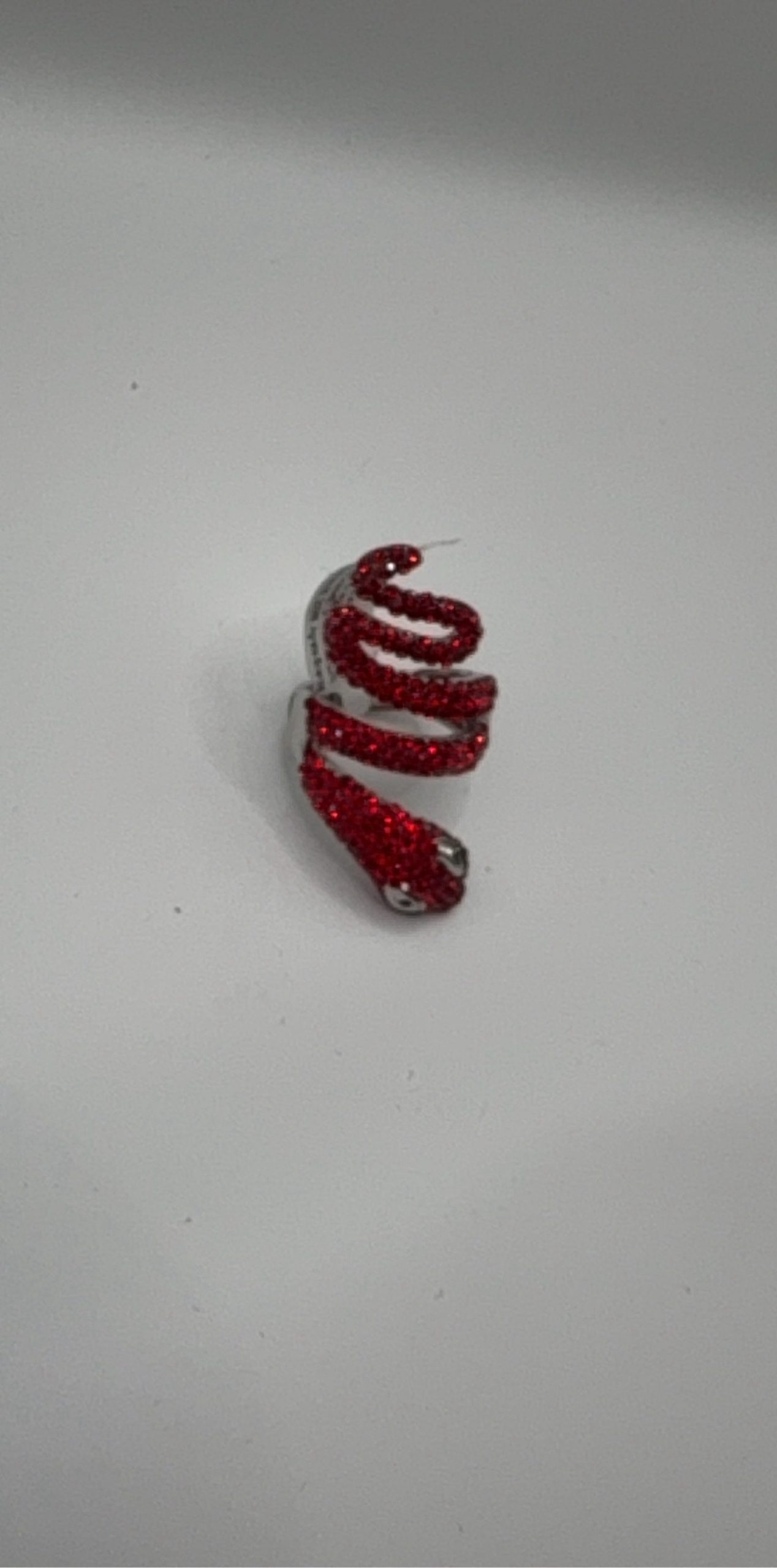 Red Crystal Snake Statement Ring One Size image 3