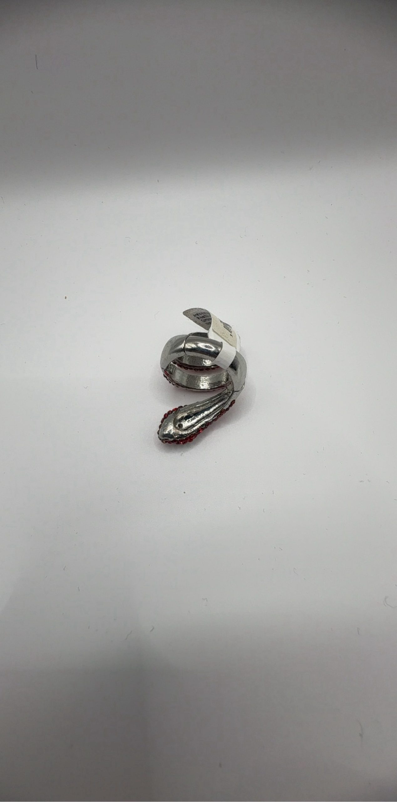 Red Crystal Snake Statement Ring One Size image 4