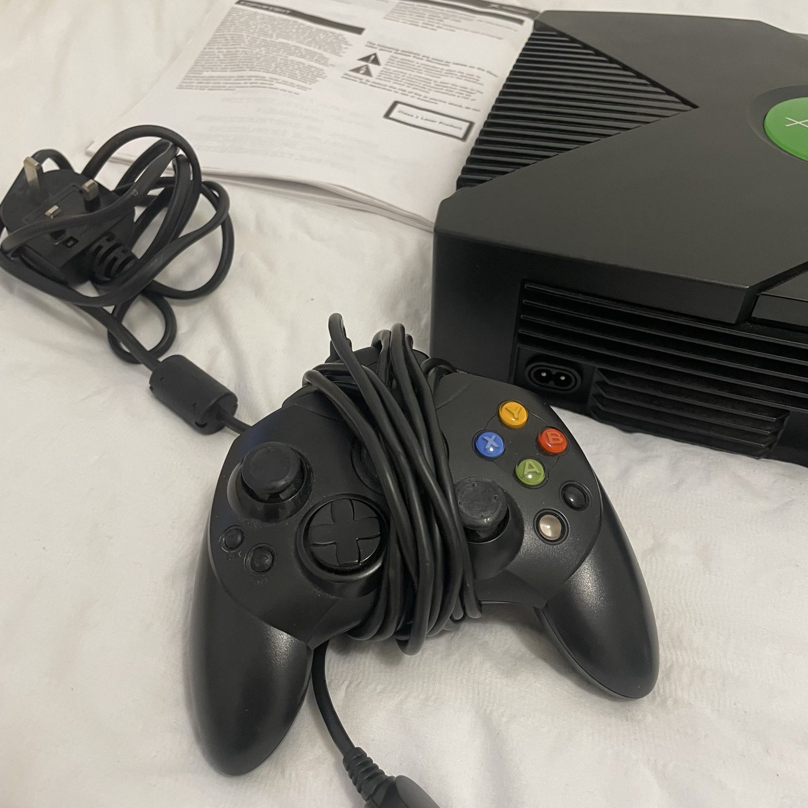 Original Xbox Black Console with 2 Controllers and Cables image 6