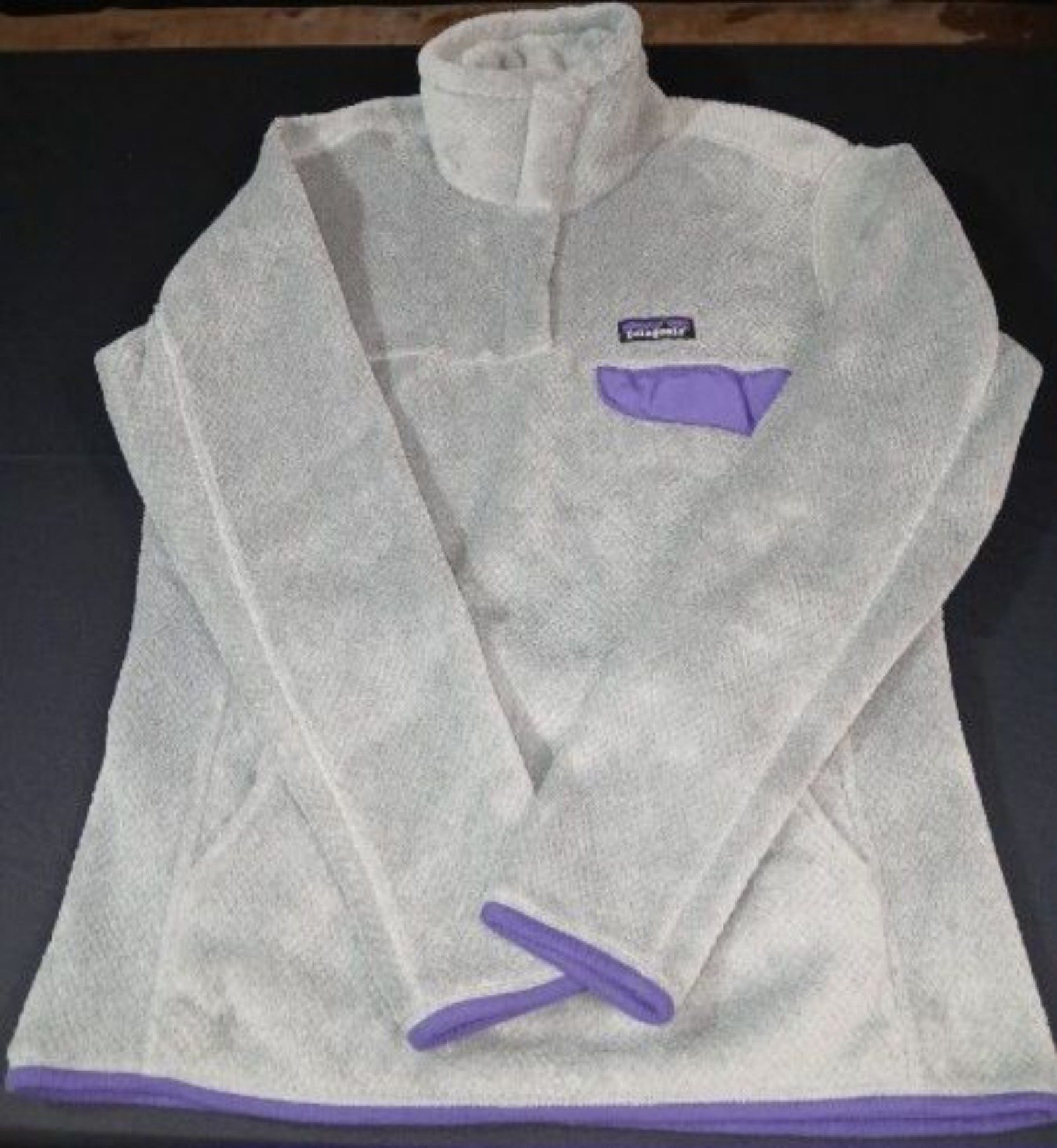 Patagonia Grey & Purple Fleece Pullover Large