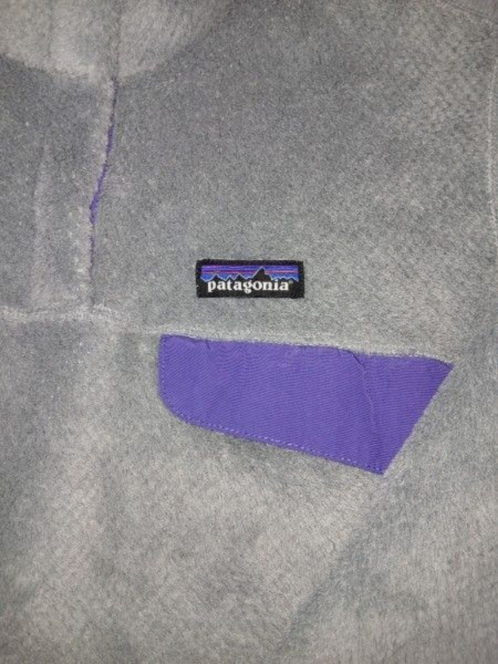 Patagonia Grey & Purple Fleece Pullover Large image 2