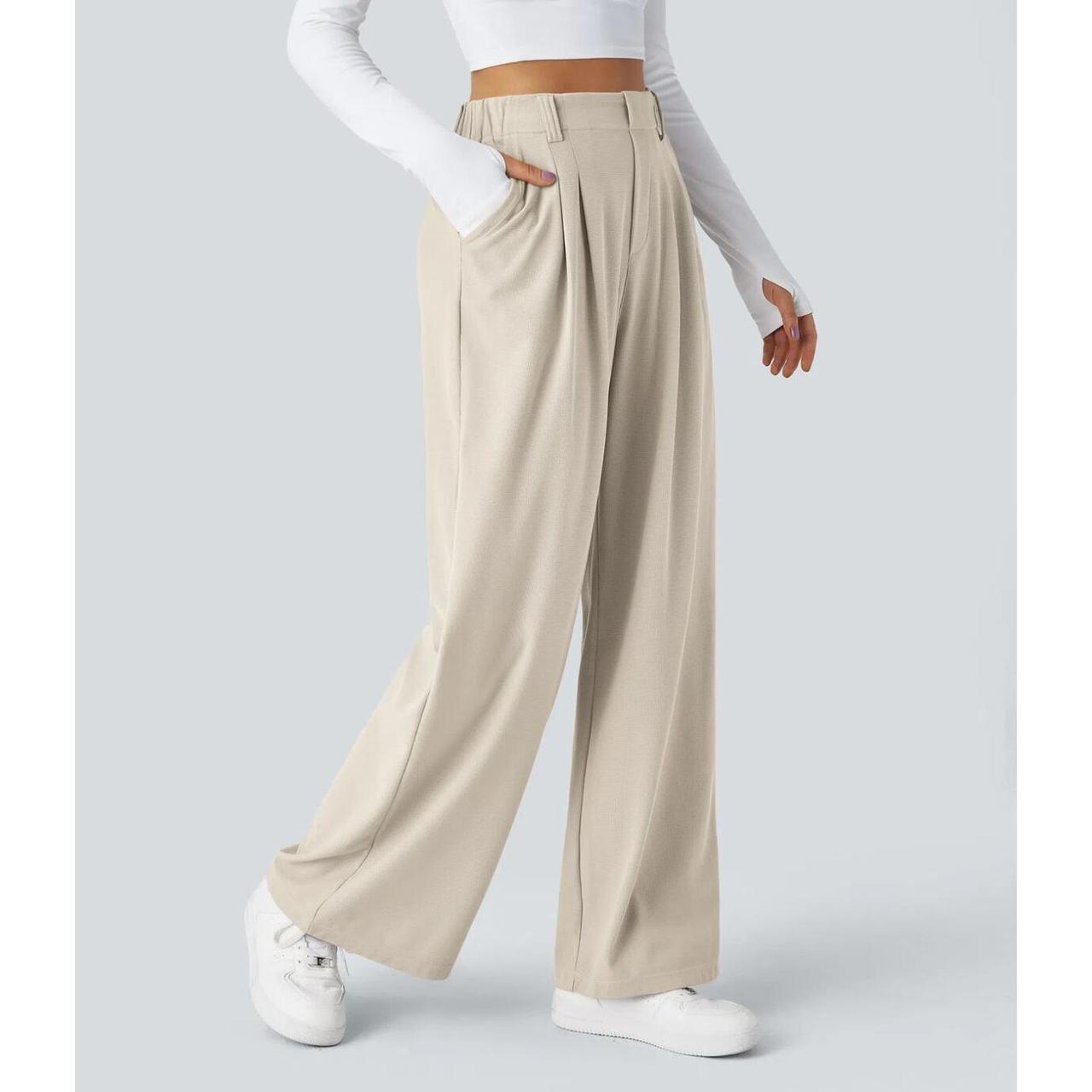 HALARA High Waisted Pocket Wide Leg Waffle Work Pants Size- XL Reg image 2