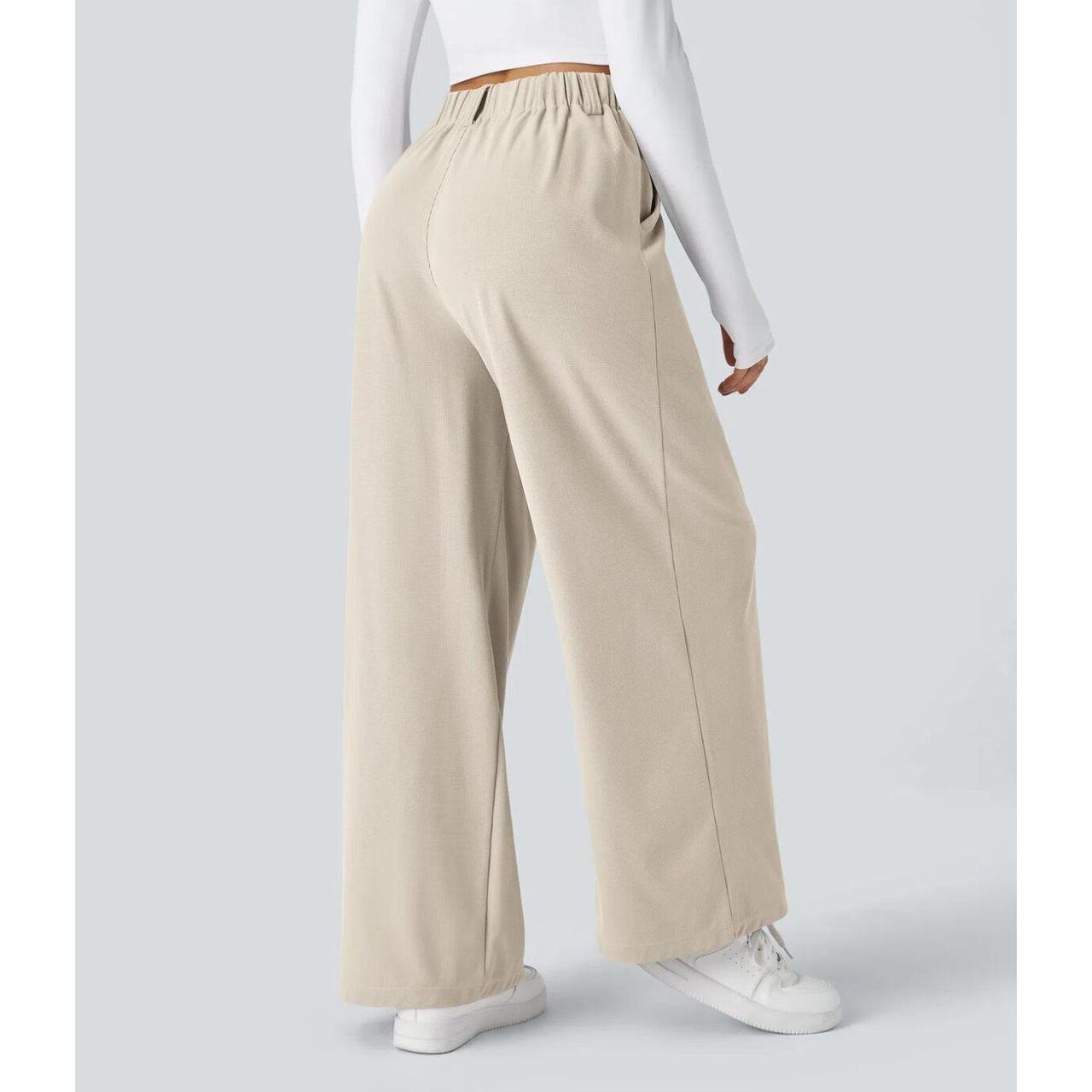 HALARA High Waisted Pocket Wide Leg Waffle Work Pants Size- L Reg image 3