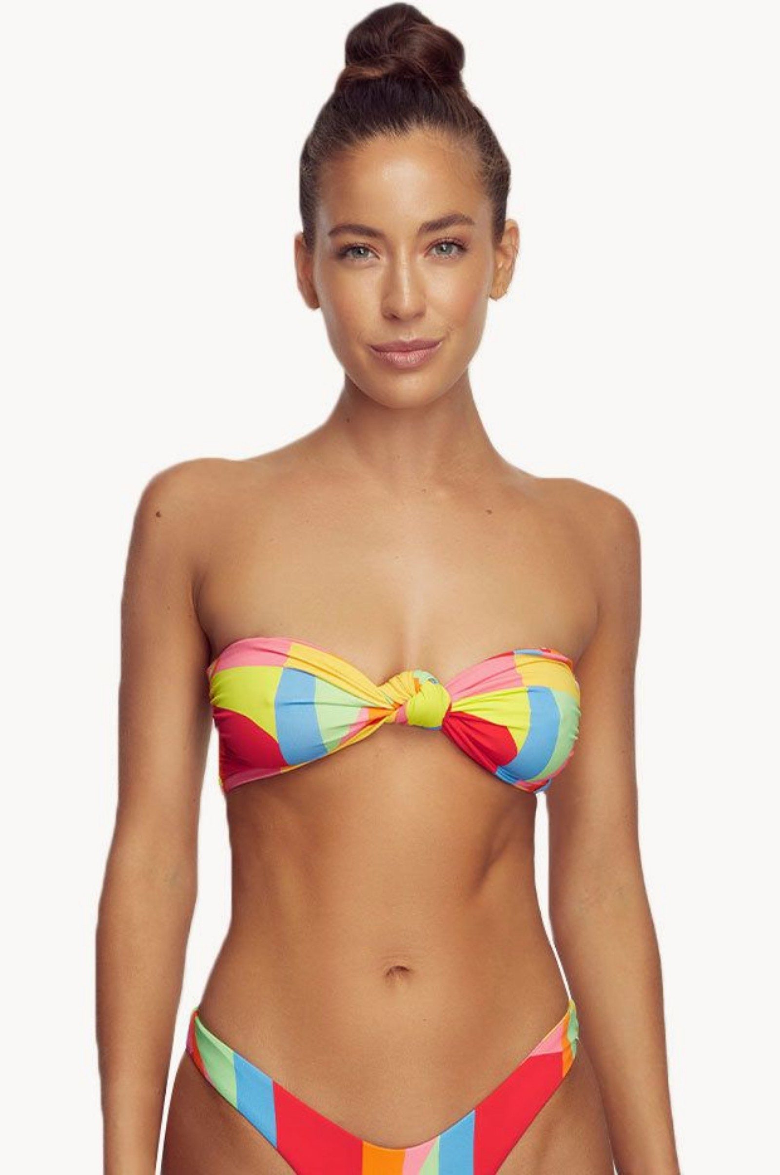 It'S NOW COOL Women's Multi Colour Geometric Bandeau Bikini Set M
