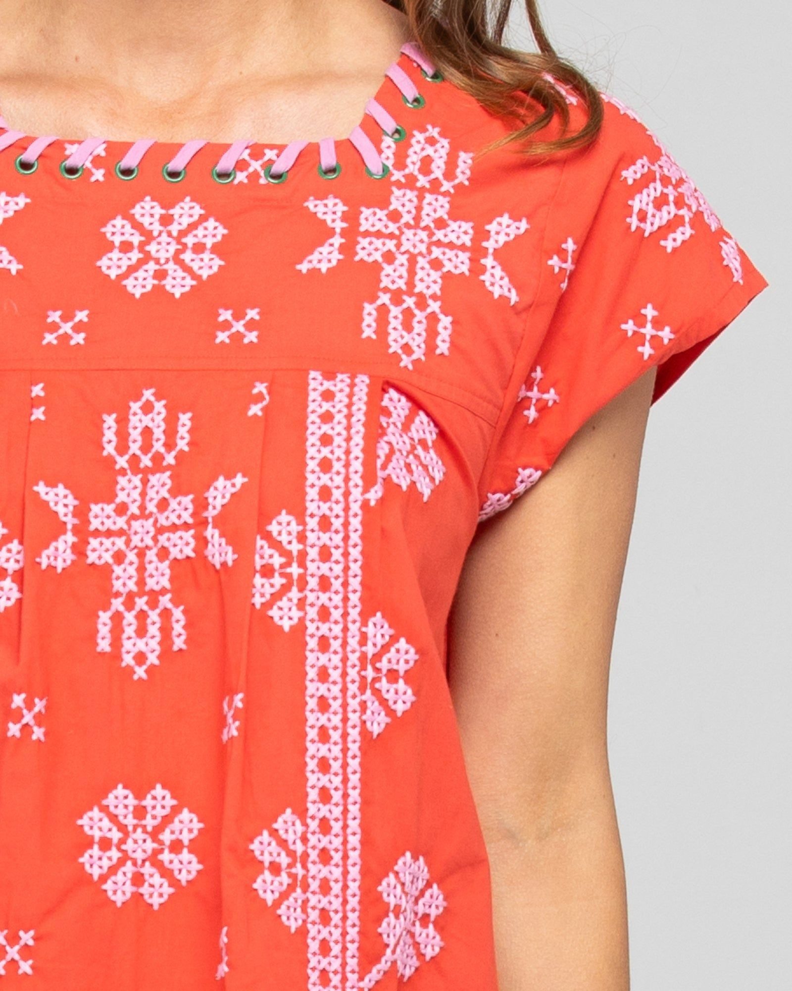 Boom Shankar Amore Cayenne Embroidered Cotton Dress S image 3