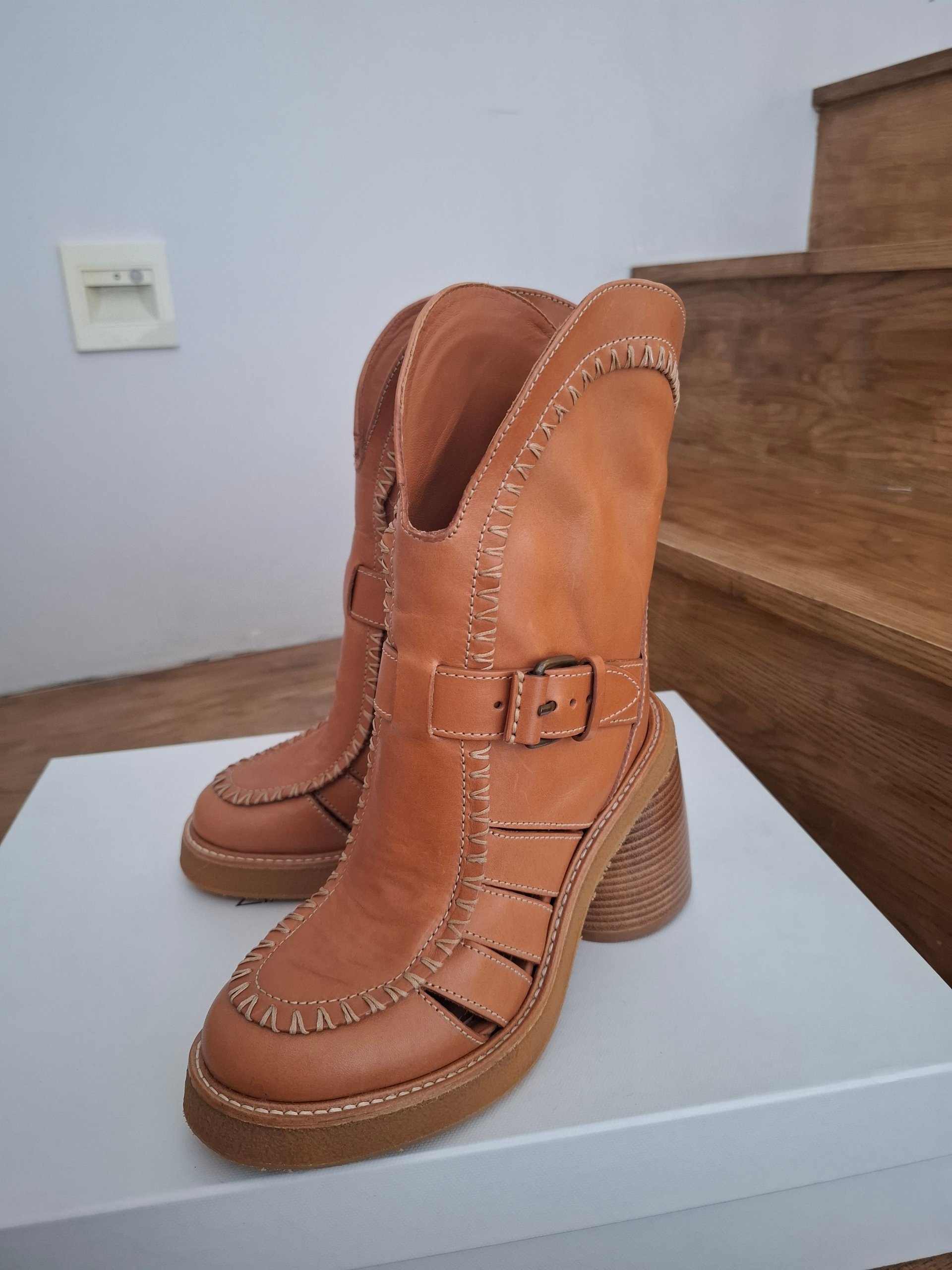 Zimmermann Women's Tan Leather Heeled Boots EU 38 image 10