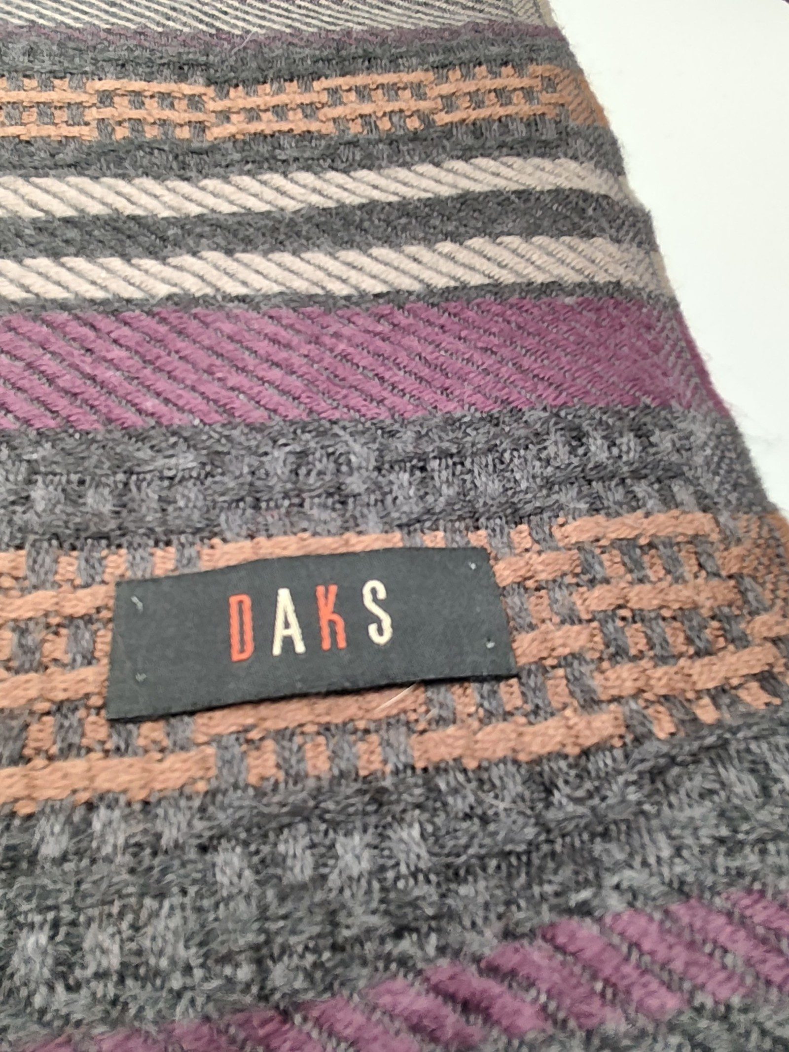 DAKS Multi Colour Wool Blend Scarf image 2