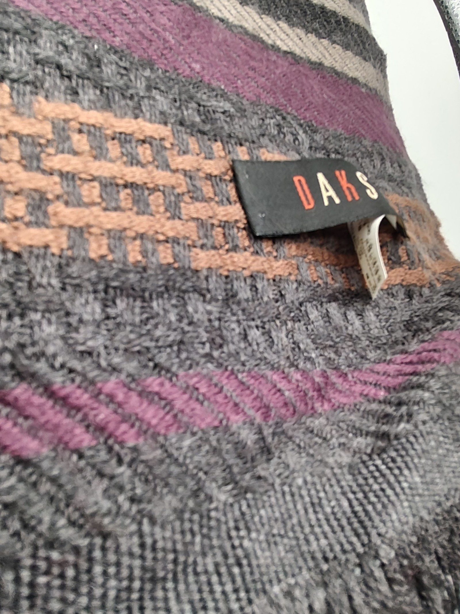 DAKS Multi Colour Wool Blend Scarf image 3