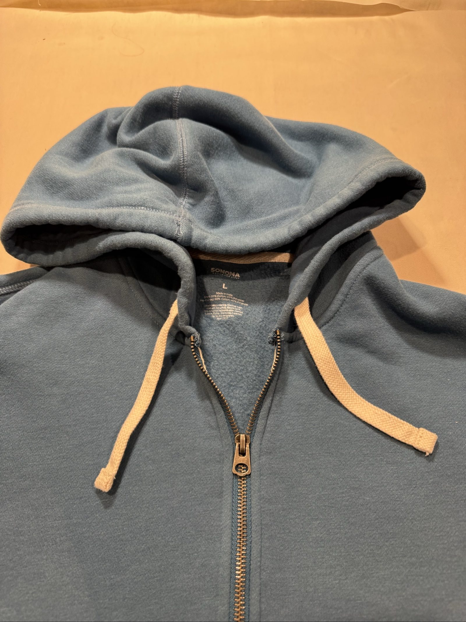 Men’s Sonoma Goods for Life Quarter-Zip Hoodie - Blue - Large image 3