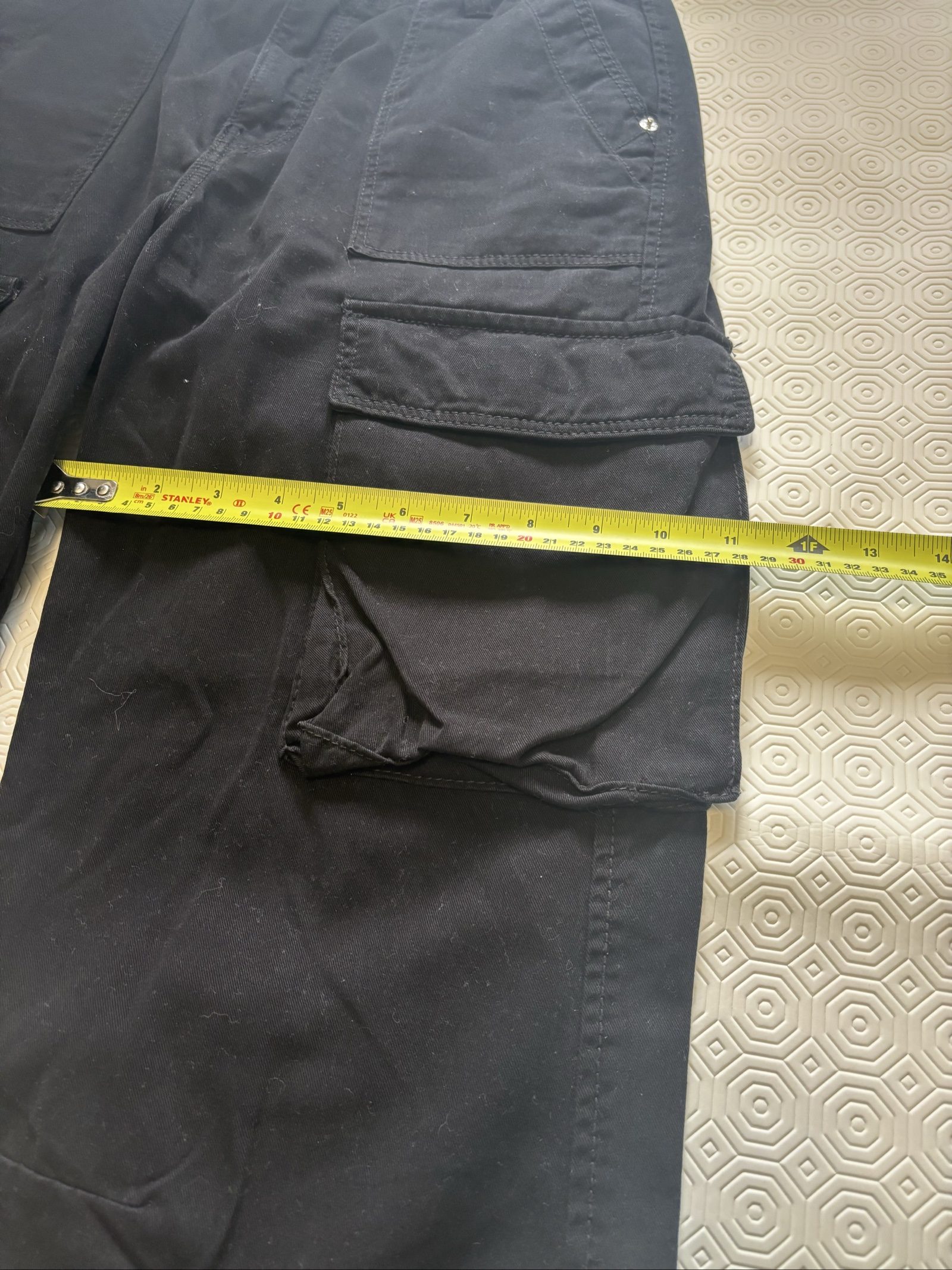 Bershka Black Cargo Trousers UK 8 Medium Rise image 5