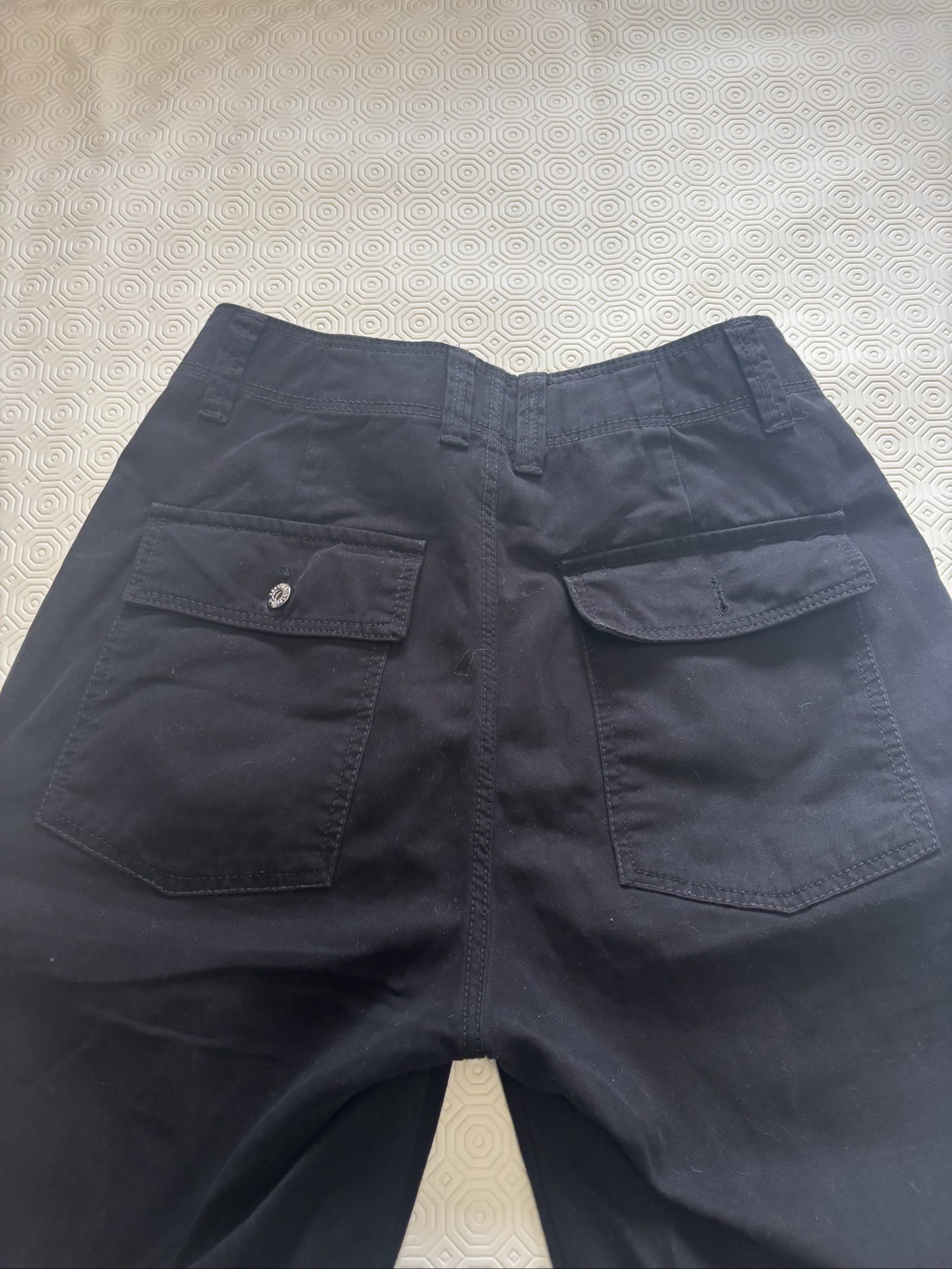 Bershka Black Cargo Trousers UK 8 Medium Rise image 9