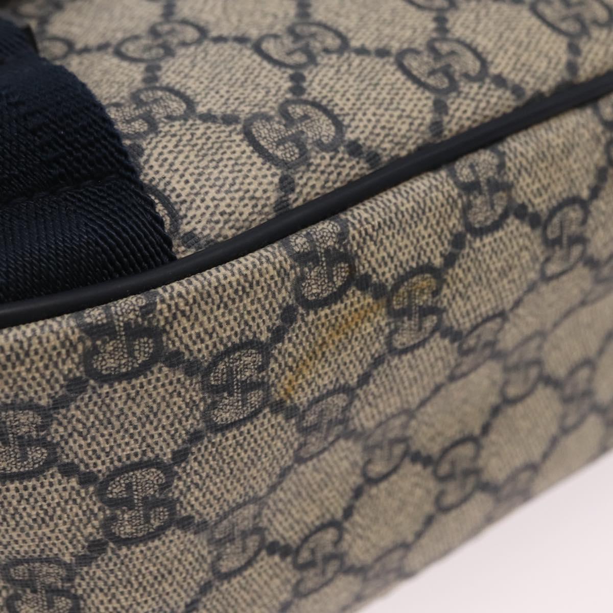 GUCCI GG Supreme Shoulder Bag PVC Navy Silver 201732 Auth 204923A image 6