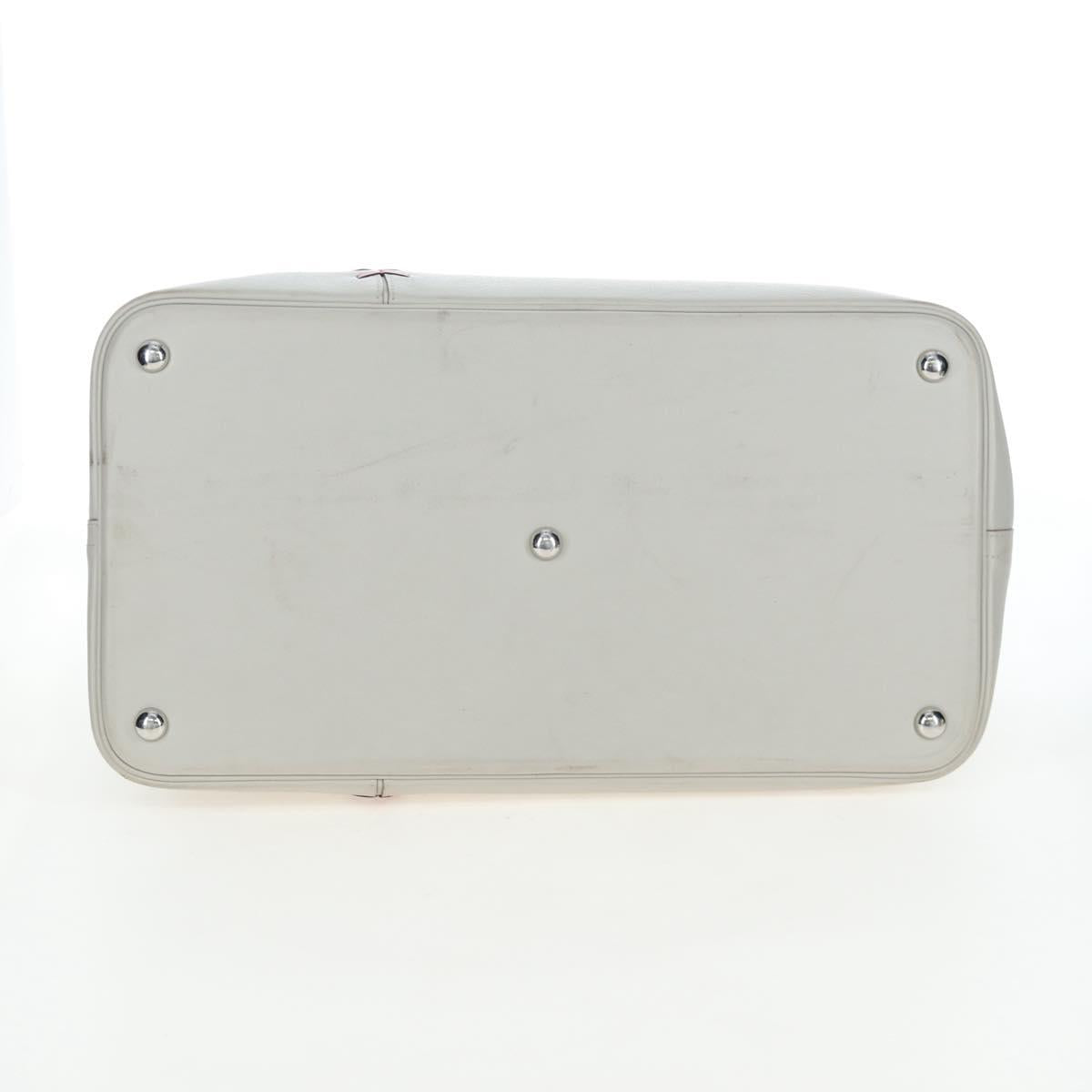 HERMES Bolide 1923 Baseball 45 Hand Bag Leather Gray Silver Auth 203835M image 9